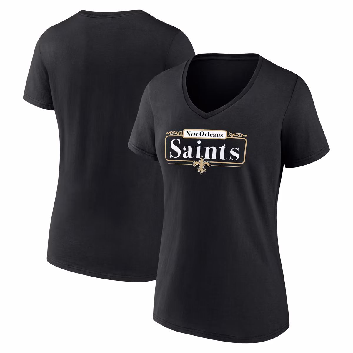 Women's Fanatics Black New Orleans Saints Hometown Defensive Stand V-Neck T-Shirt 9 Women's Fanatics Black New Orleans Saints Hometown Defensive Stand V-Neck T-Shirt