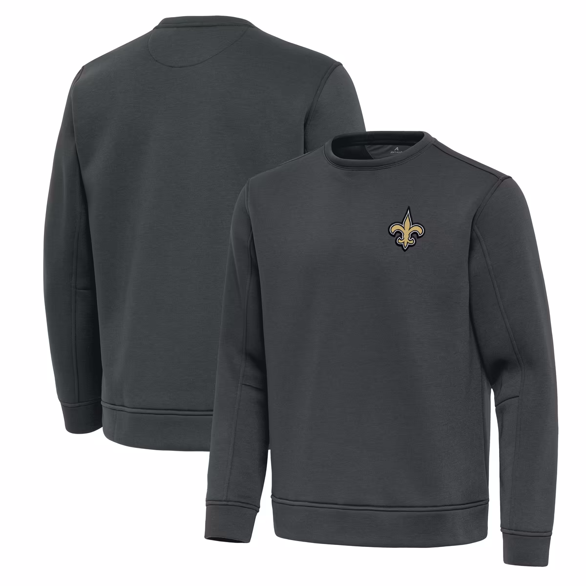 Men's Antigua Pewter New Orleans Saints Relevant Lightweight Pullover Sweatshirt 11 Men's Antigua Pewter New Orleans Saints Relevant Lightweight Pullover Sweatshirt