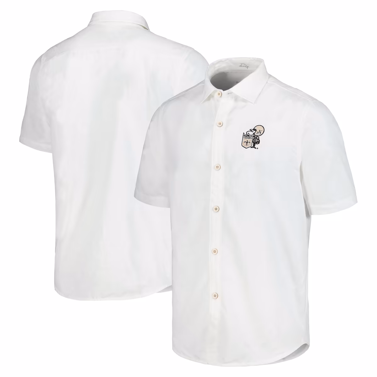 Men's Tommy Bahama White New Orleans Saints Sport Coconut Point Palm Vista IslandZone Button-Up Camp Shirt 2 Men's Tommy Bahama White New Orleans Saints Sport Coconut Point Palm Vista IslandZone Button-Up Camp Shirt