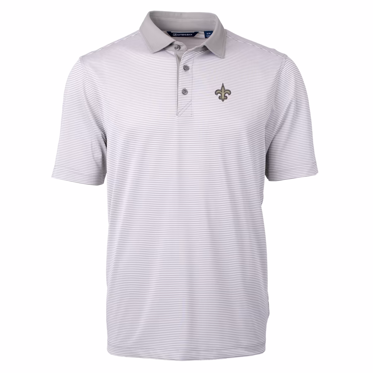Men's Cutter & Buck Gray/White New Orleans Saints Virtue Eco Pique Micro Stripe Recycled Polo 3 Men's Cutter & Buck Gray/White New Orleans Saints Virtue Eco Pique Micro Stripe Recycled Polo