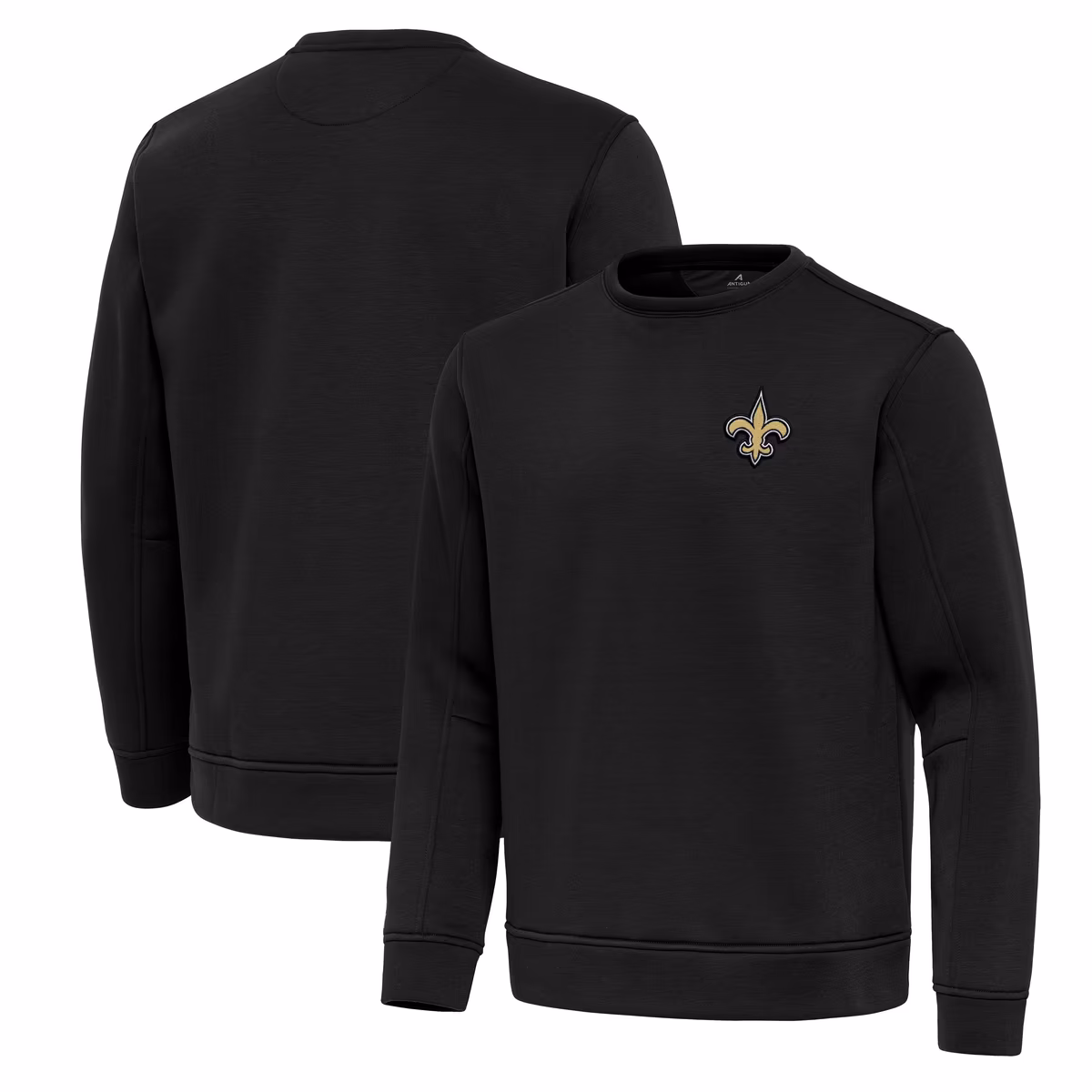Men's Antigua Black New Orleans Saints Relevant Lightweight Pullover Sweatshirt 2 Men's Antigua Black New Orleans Saints Relevant Lightweight Pullover Sweatshirt