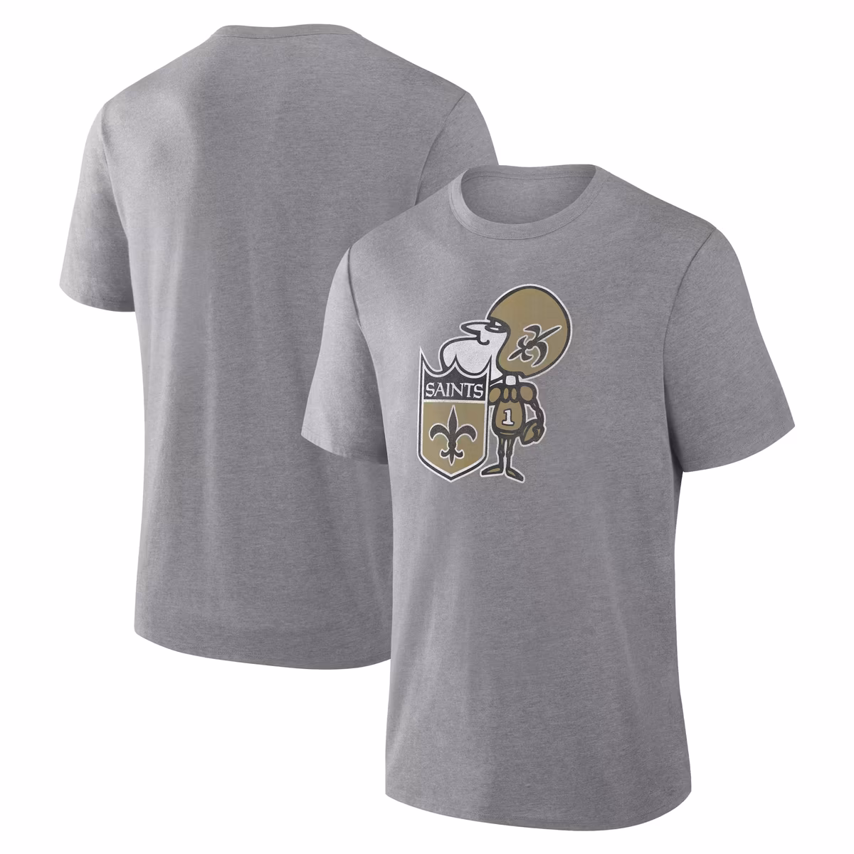 Men's Fanatics Heather Gray New Orleans Saints Vintage Heritage Tribute Tri-Blend T-Shirt 1 Men's Fanatics Heather Gray New Orleans Saints Vintage Heritage Tribute Tri-Blend T-Shirt