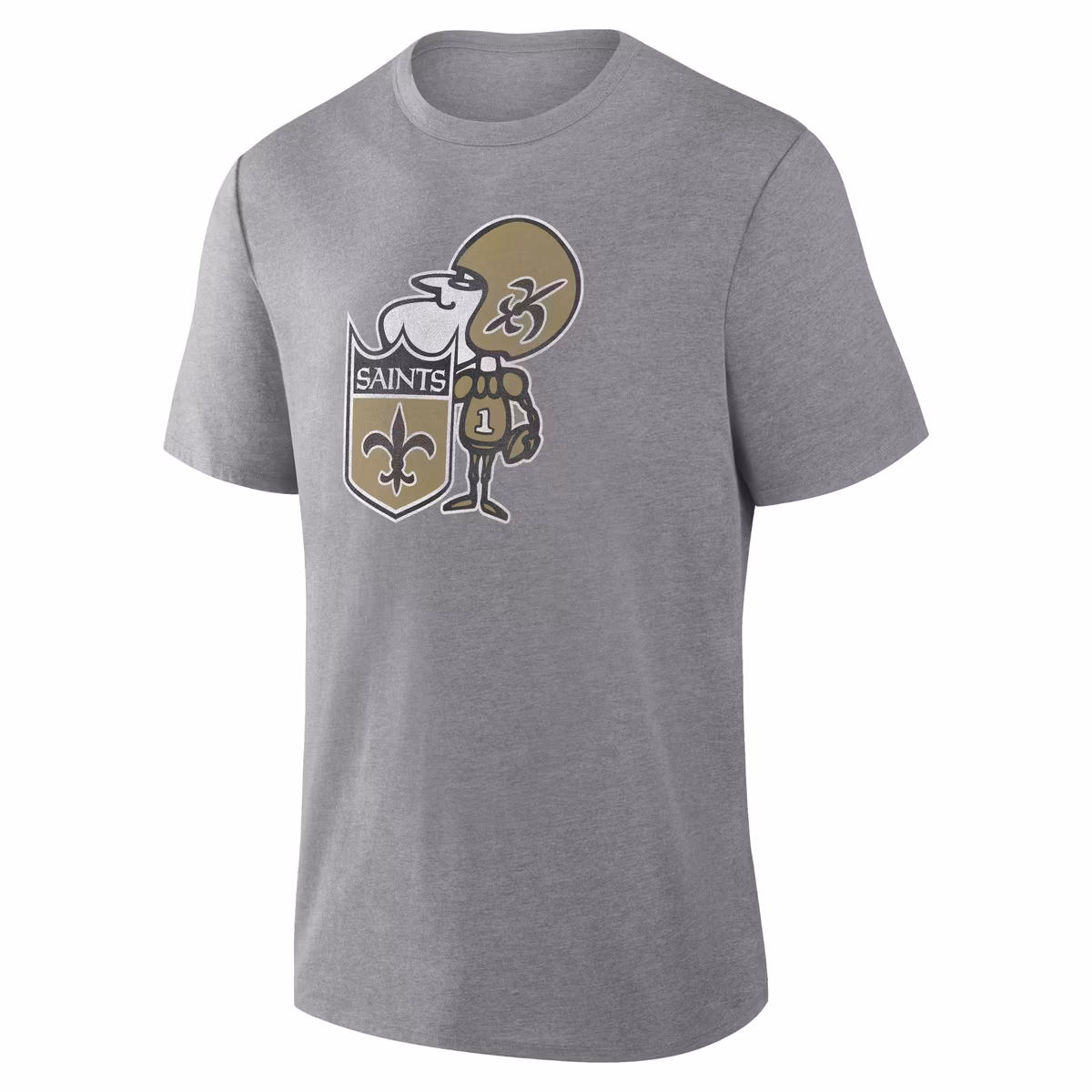 Men's Fanatics Heather Gray New Orleans Saints Vintage Heritage Tribute Tri-Blend T-Shirt 3 Men's Fanatics Heather Gray New Orleans Saints Vintage Heritage Tribute Tri-Blend T-Shirt