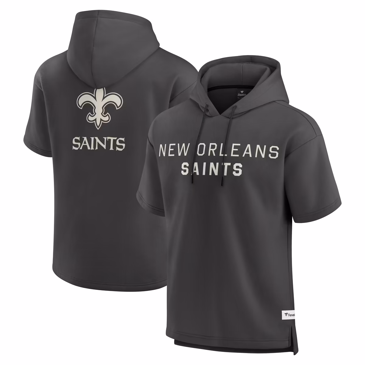 Men's Fanatics Charcoal New Orleans Saints Elements Future Ground Lettering Short Sleeve Pullover Hoodie 2 Men's Fanatics Charcoal New Orleans Saints Elements Future Ground Lettering Short Sleeve Pullover Hoodie
