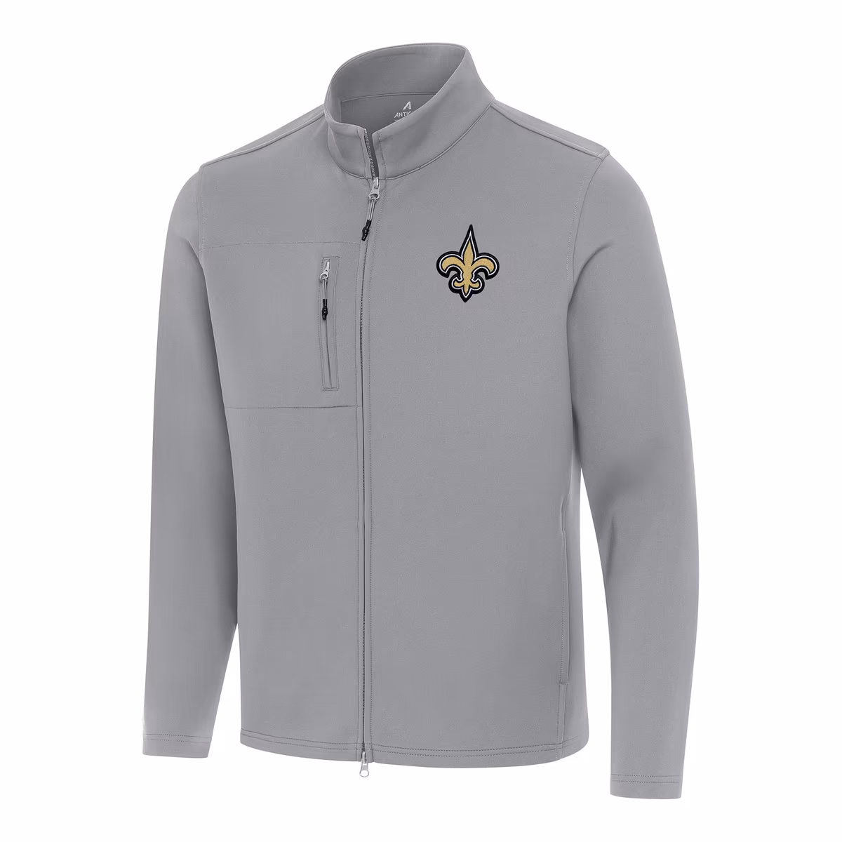 Men's Antigua Gray New Orleans Saints Objection Full-Zip Jacket 1 Men's Antigua Gray New Orleans Saints Objection Full-Zip Jacket