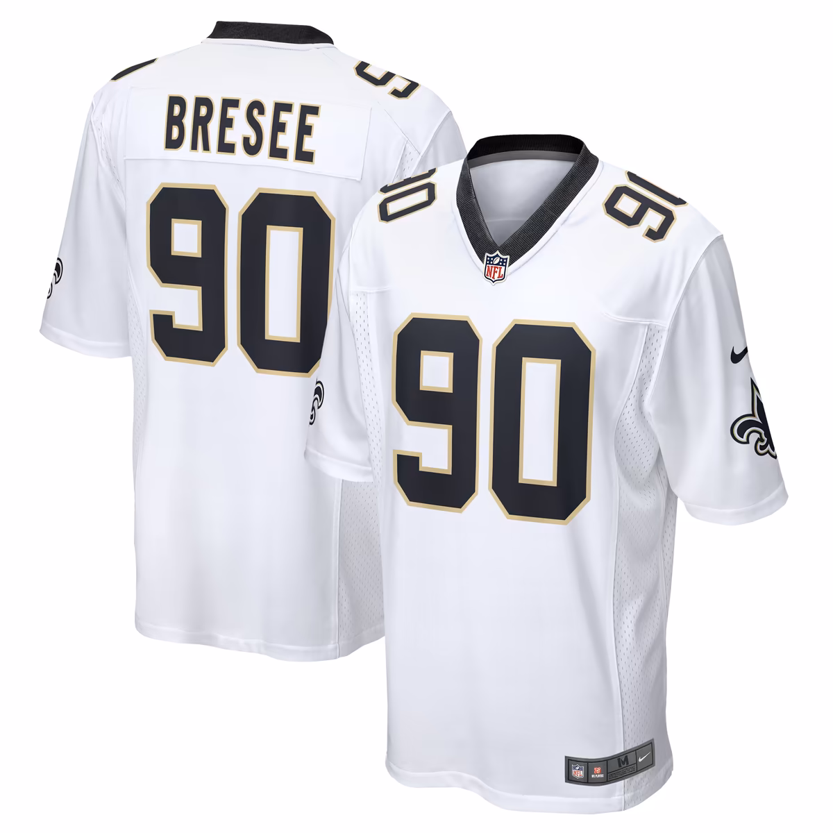 Men's Nike Bryan Bresee White New Orleans Saints Game Jersey 2 Men's Nike Bryan Bresee White New Orleans Saints Game Jersey