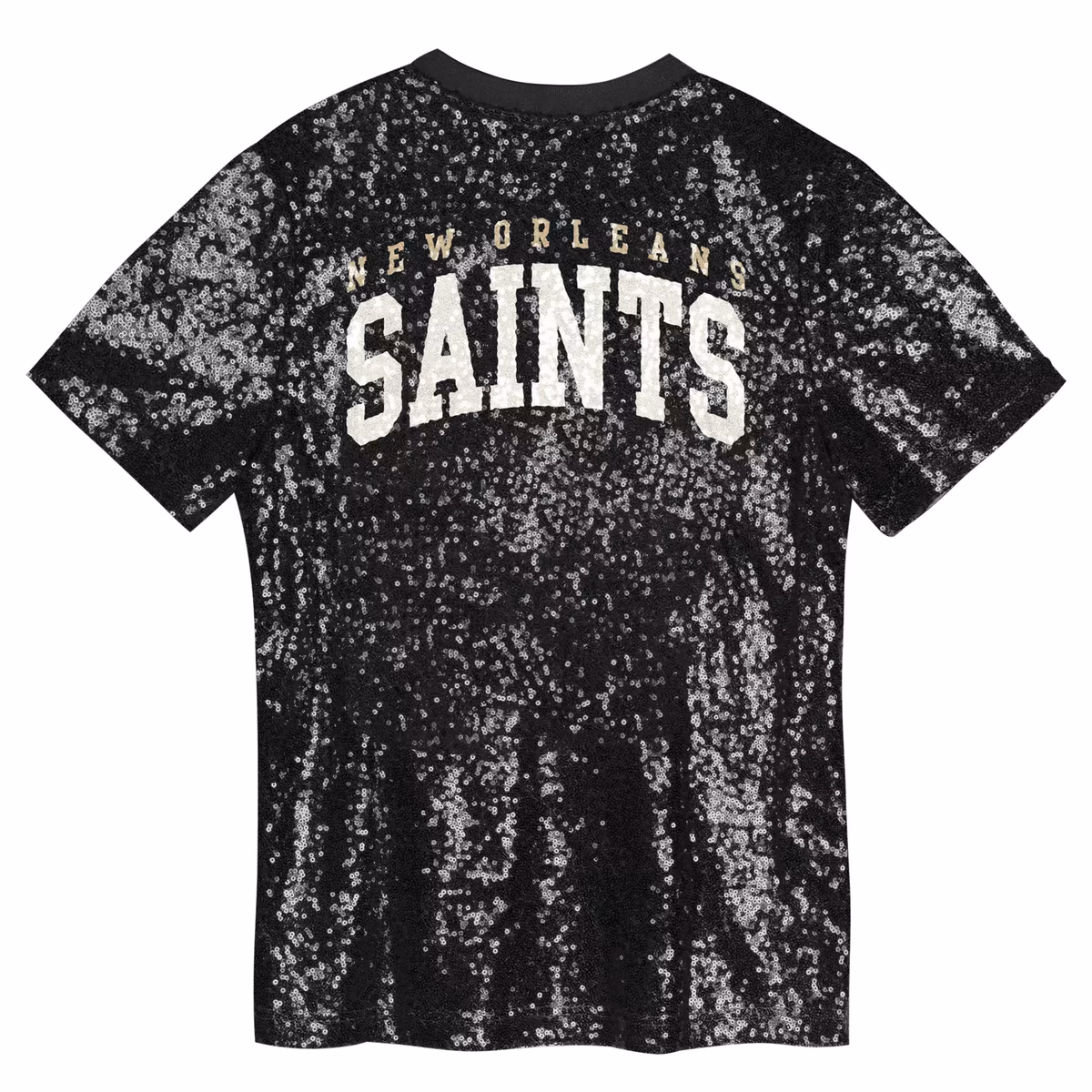 Girls Youth Black New Orleans Saints Wordmark Sequin V-Neck Top 4 Girls Youth Black New Orleans Saints Wordmark Sequin V-Neck Top