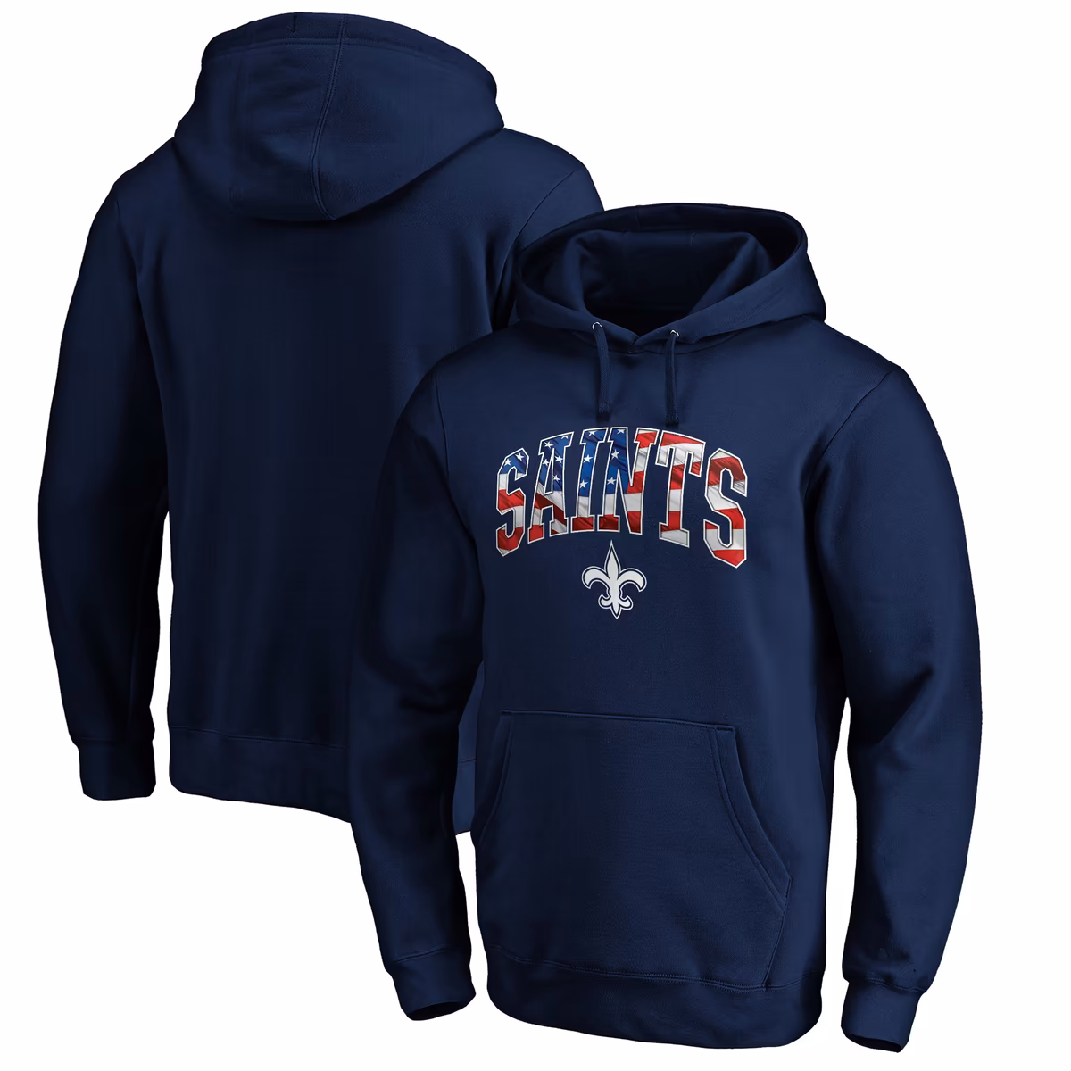 Men's Navy New Orleans Saints Banner Wave Pullover Hoodie 8 Men's Navy New Orleans Saints Banner Wave Pullover Hoodie