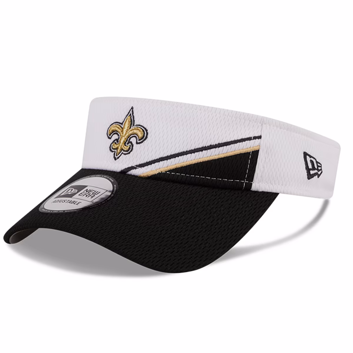 Men's New Era  White/Black New Orleans Saints 2023 Sideline Adjustable Visor