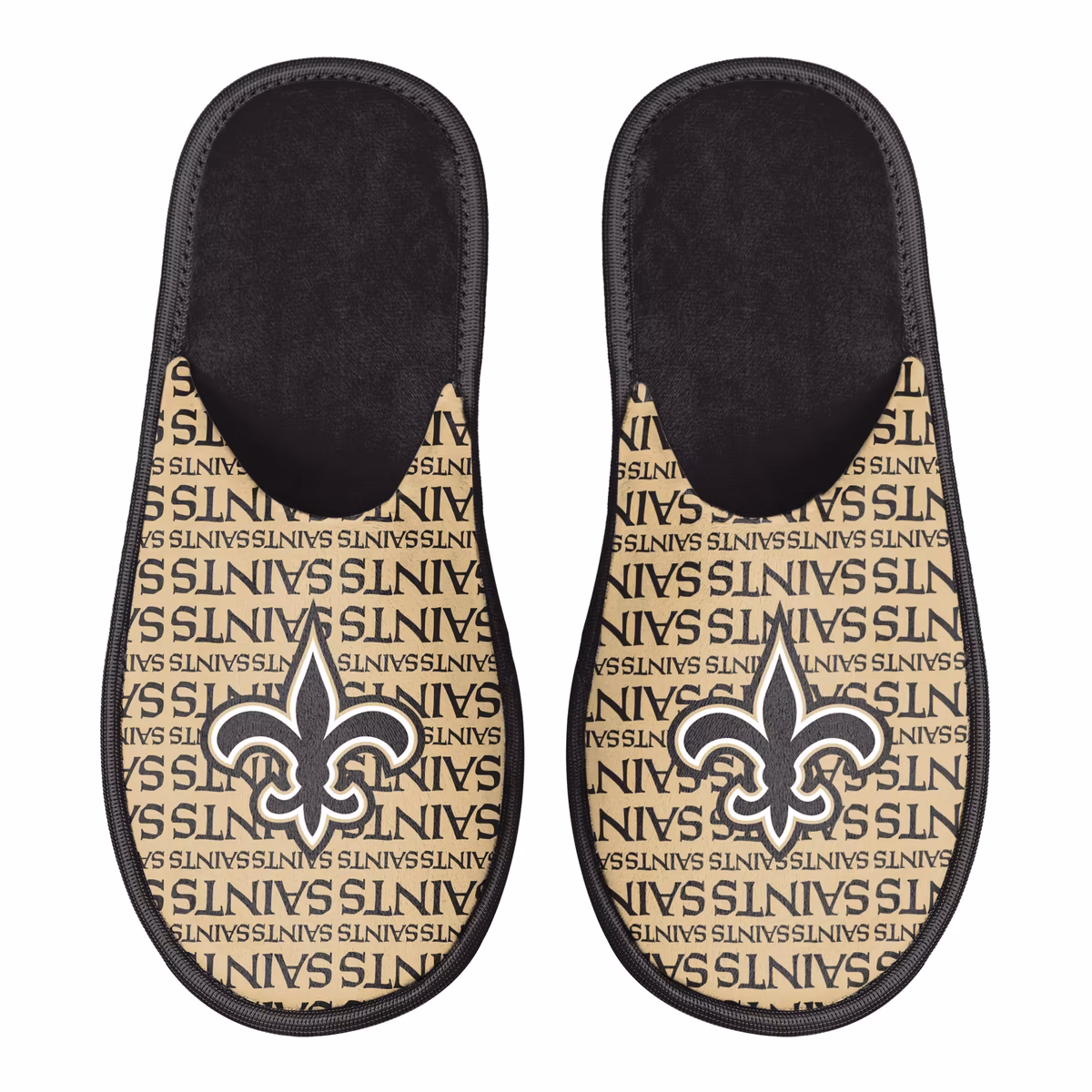 Men's FOCO New Orleans Saints Scuff Logo Slide Slippers 1 Men's FOCO New Orleans Saints Scuff Logo Slide Slippers