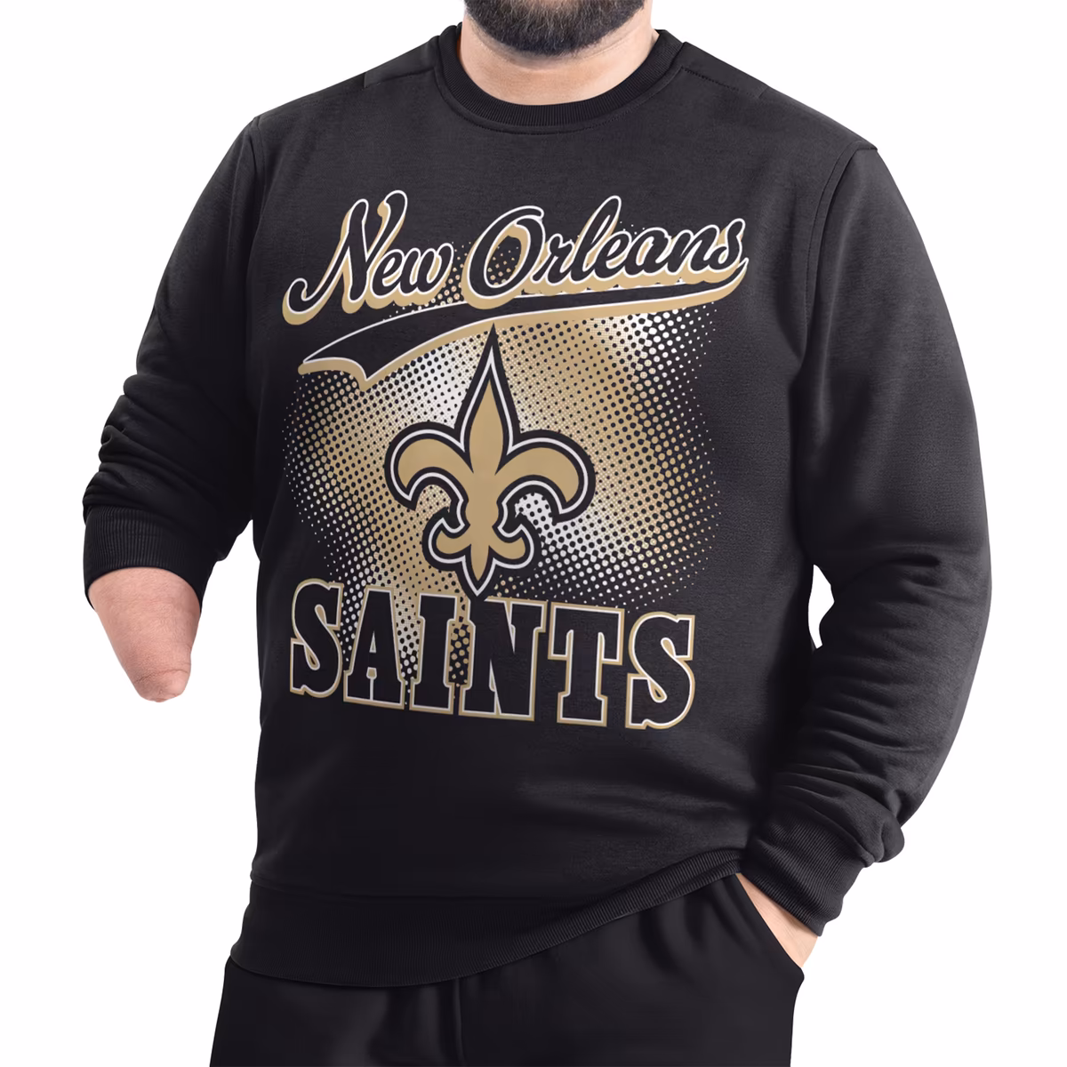 Men's G-III Sports by Carl Banks Black New Orleans Saints Adaptive Shading City Fleece Sweatshirt 5 Men's G-III Sports by Carl Banks Black New Orleans Saints Adaptive Shading City Fleece Sweatshirt