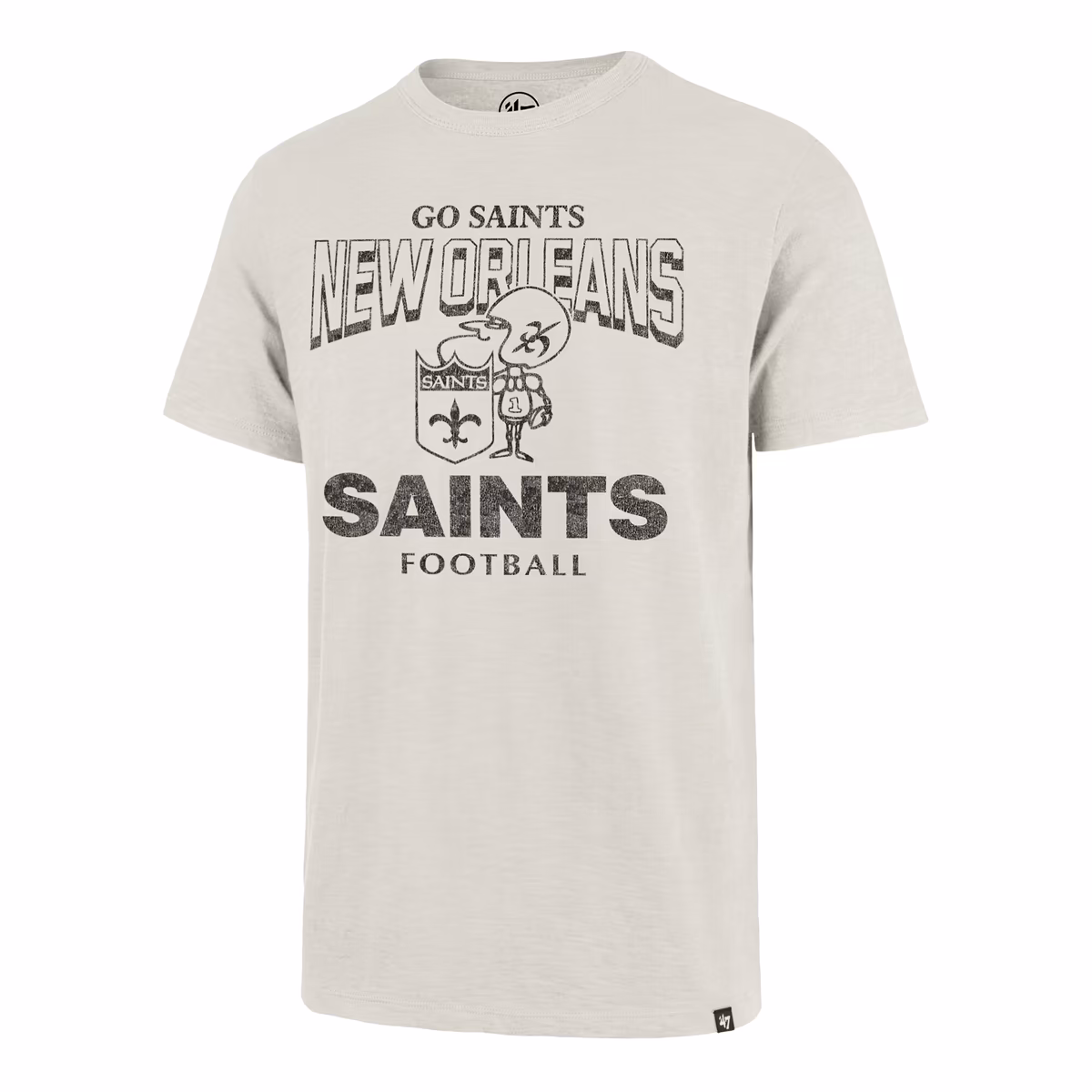Men's '47 Natural New Orleans Saints Head On Scrum Slub T-Shirt 3 Men's '47 Natural New Orleans Saints Head On Scrum Slub T-Shirt