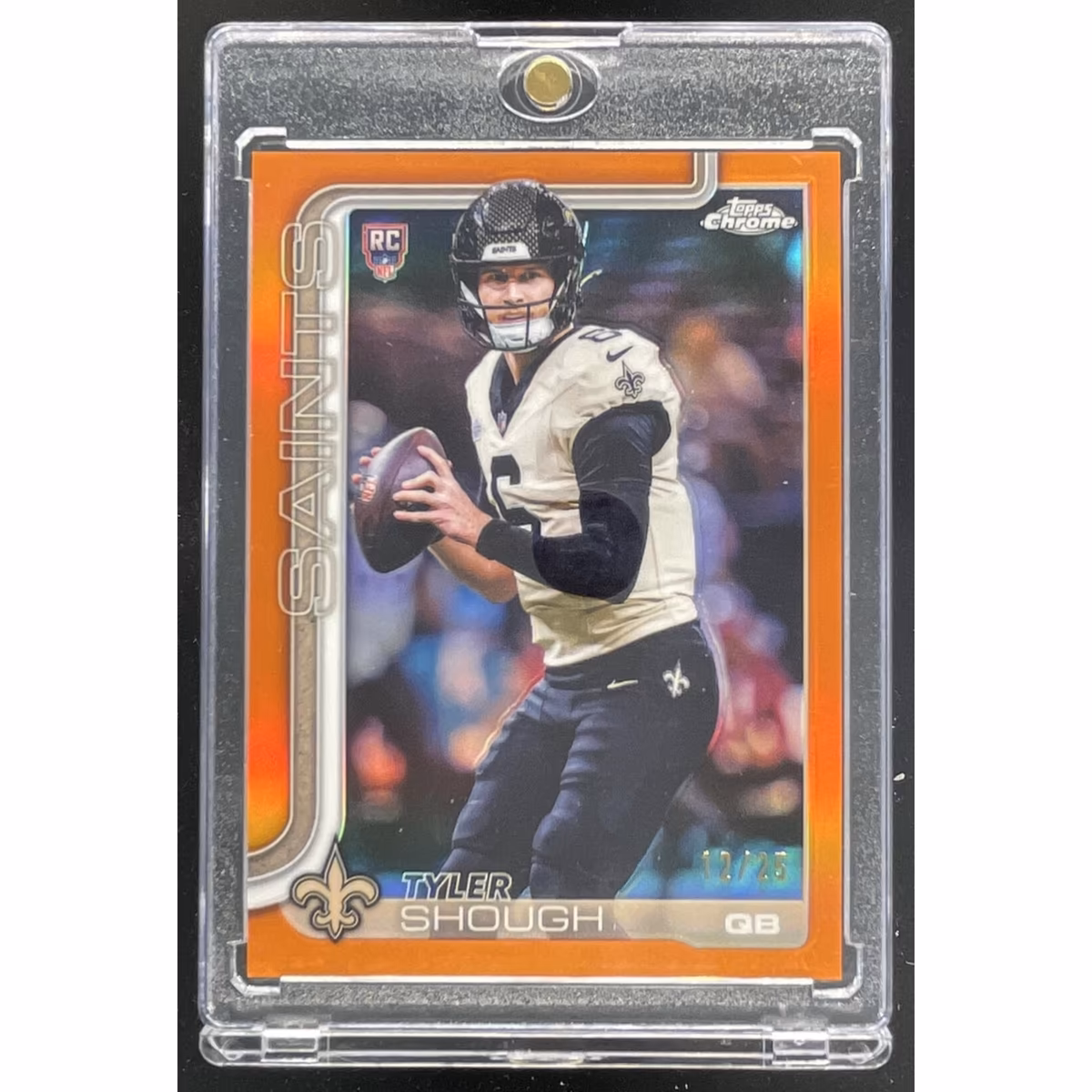 2025 Topps Chrome Rookie Orange Refractor #398 Tyler Shough RC /25