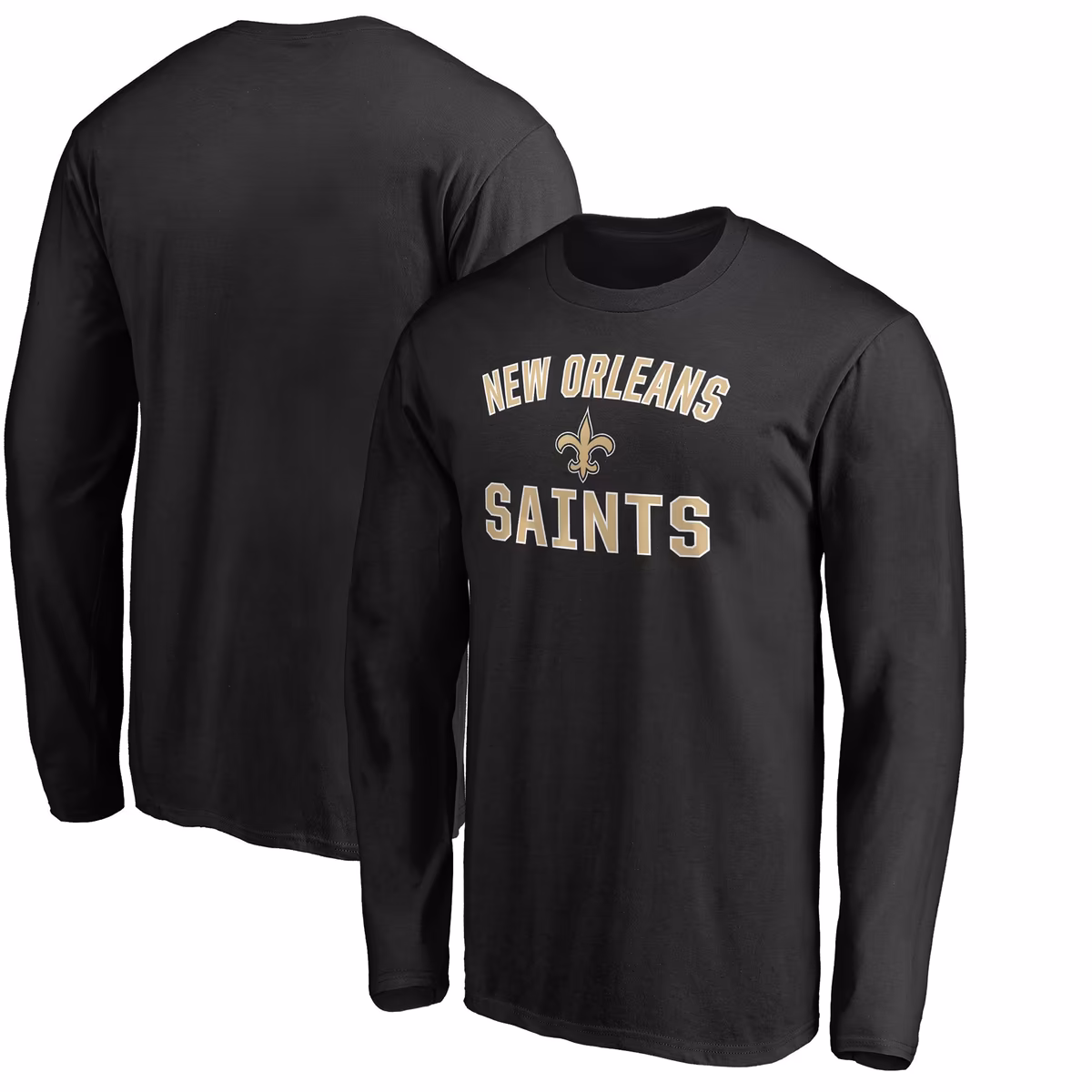 Men's Black New Orleans Saints Victory Arch Long Sleeve T-Shirt 2 Men's Black New Orleans Saints Victory Arch Long Sleeve T-Shirt