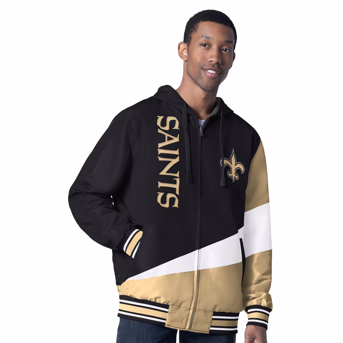 Men's G-III Sports by Carl Banks Black/Charcoal New Orleans Saints Dual Threat Reversable Full-Zip Hooded Jacket 2 Men's G-III Sports by Carl Banks Black/Charcoal New Orleans Saints Dual Threat Reversable Full-Zip Hooded Jacket