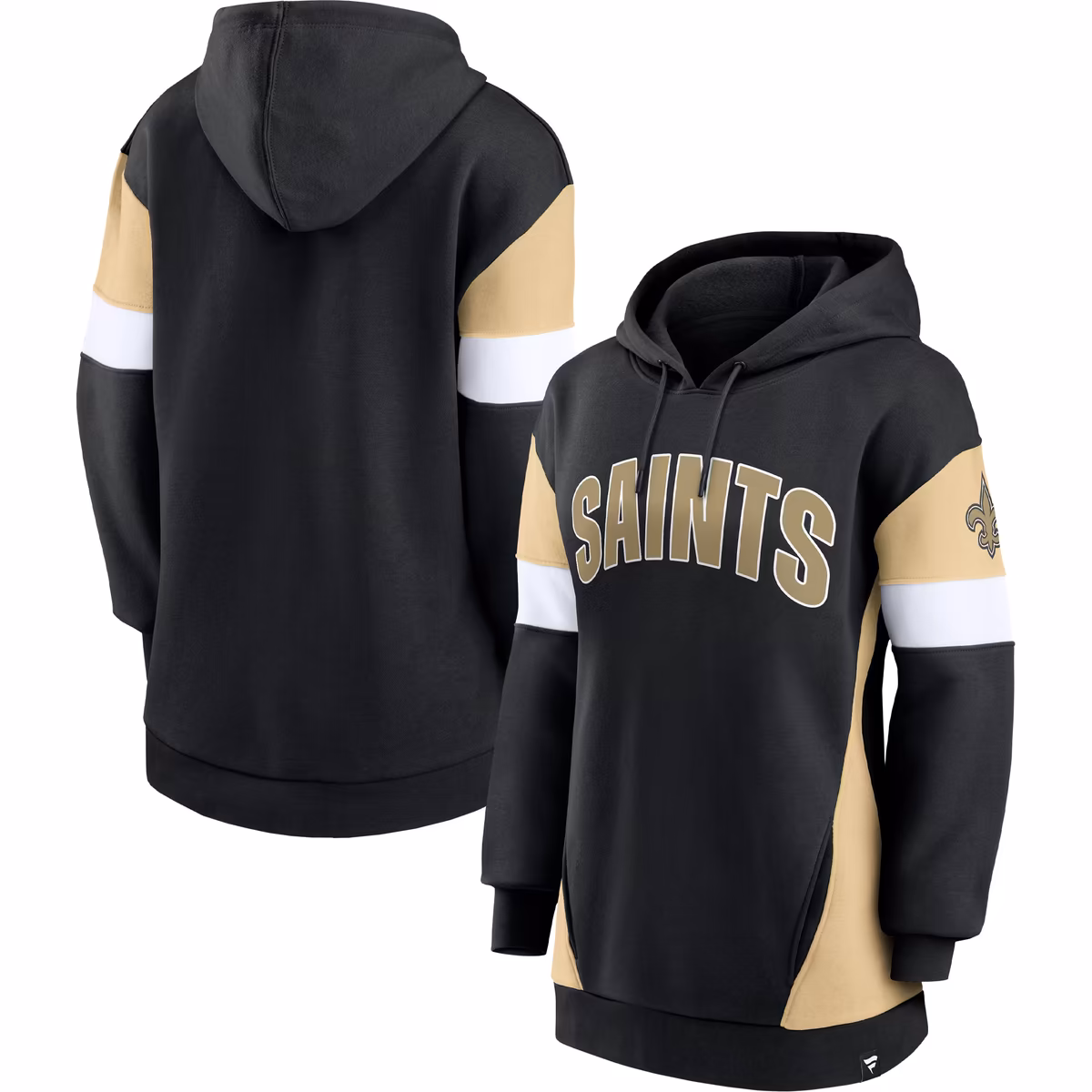 Women's Fanatics Black/Gold New Orleans Saints Lock It Down Pullover Hoodie 1 Women's Fanatics Black/Gold New Orleans Saints Lock It Down Pullover Hoodie