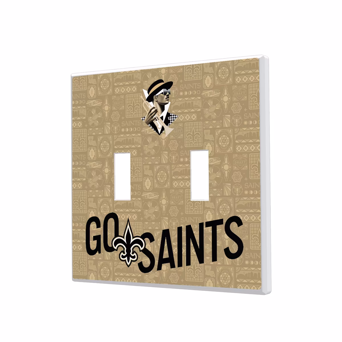 New Orleans Saints 2024 Illustrated Limited Edition Double Toggle Light Switch Plate