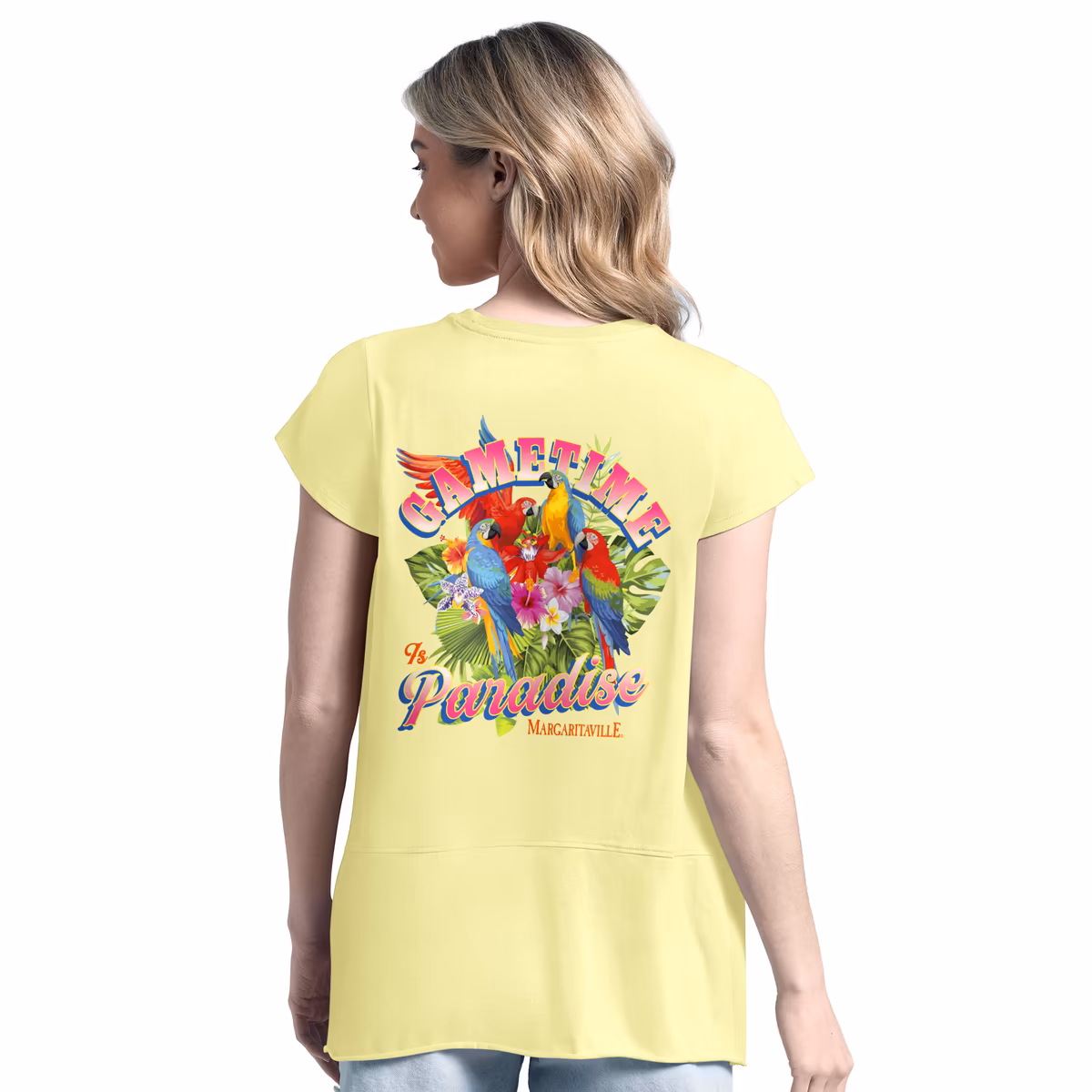 Women's Margaritaville Yellow New Orleans Saints Gametime Is Paradise T-Shirt 3 Women's Margaritaville Yellow New Orleans Saints Gametime Is Paradise T-Shirt