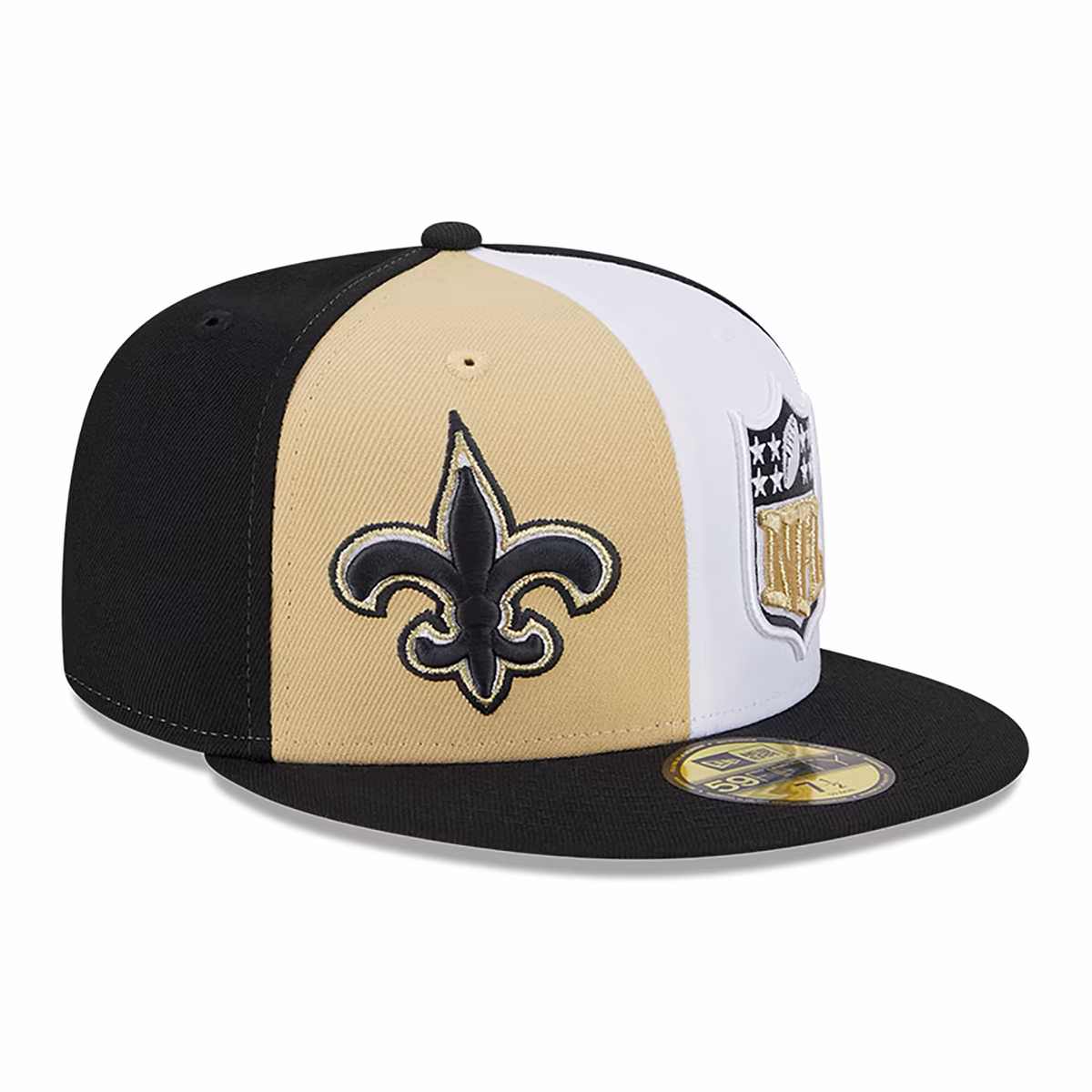 Men's New Era  Vegas Gold/Black New Orleans Saints 2023 Sideline 59FIFTY Fitted Hat