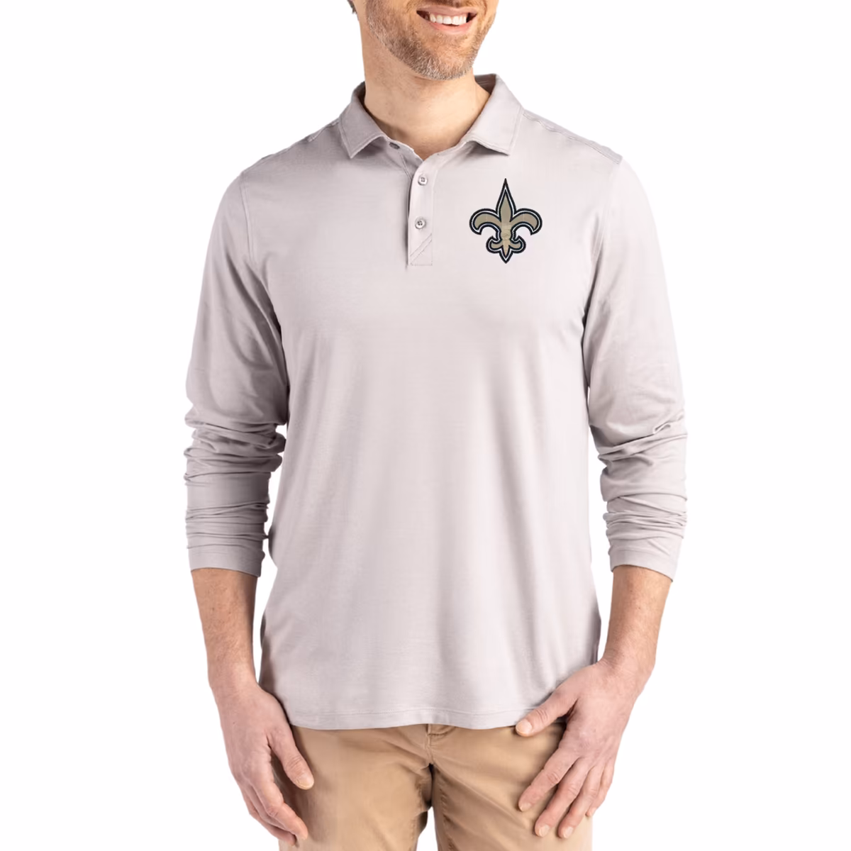 Men's Cutter & Buck Gray New Orleans Saints Coastline Epic Comfort Eco Recycled Polo 2 Men's Cutter & Buck Gray New Orleans Saints Coastline Epic Comfort Eco Recycled Polo
