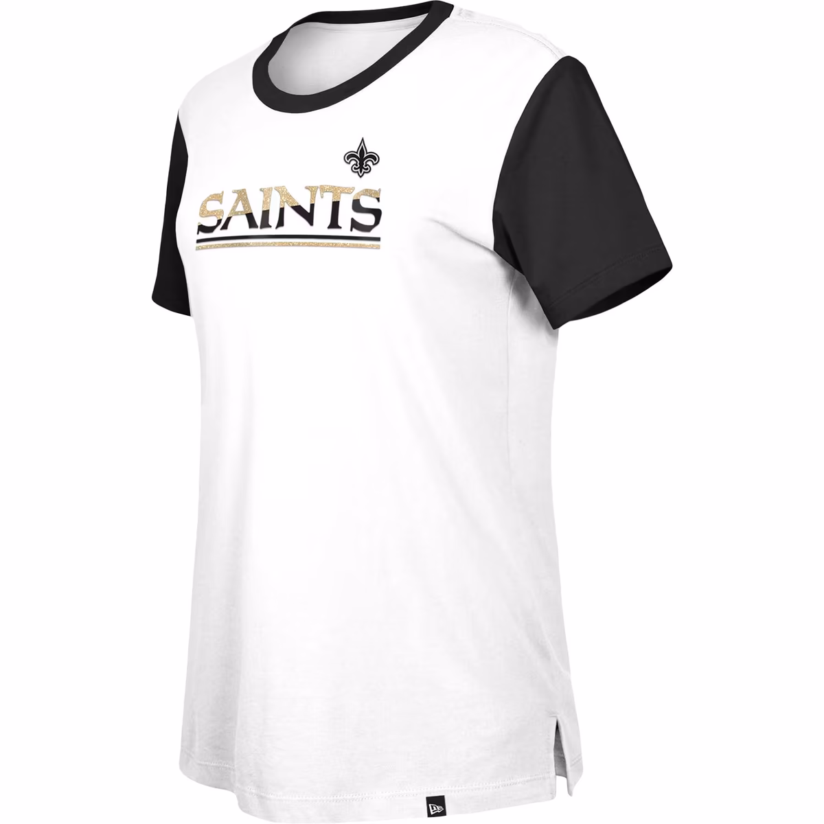 Women's New Era White/Black New Orleans Saints Third Down Colorblock T-Shirt 3 Women's New Era White/Black New Orleans Saints Third Down Colorblock T-Shirt