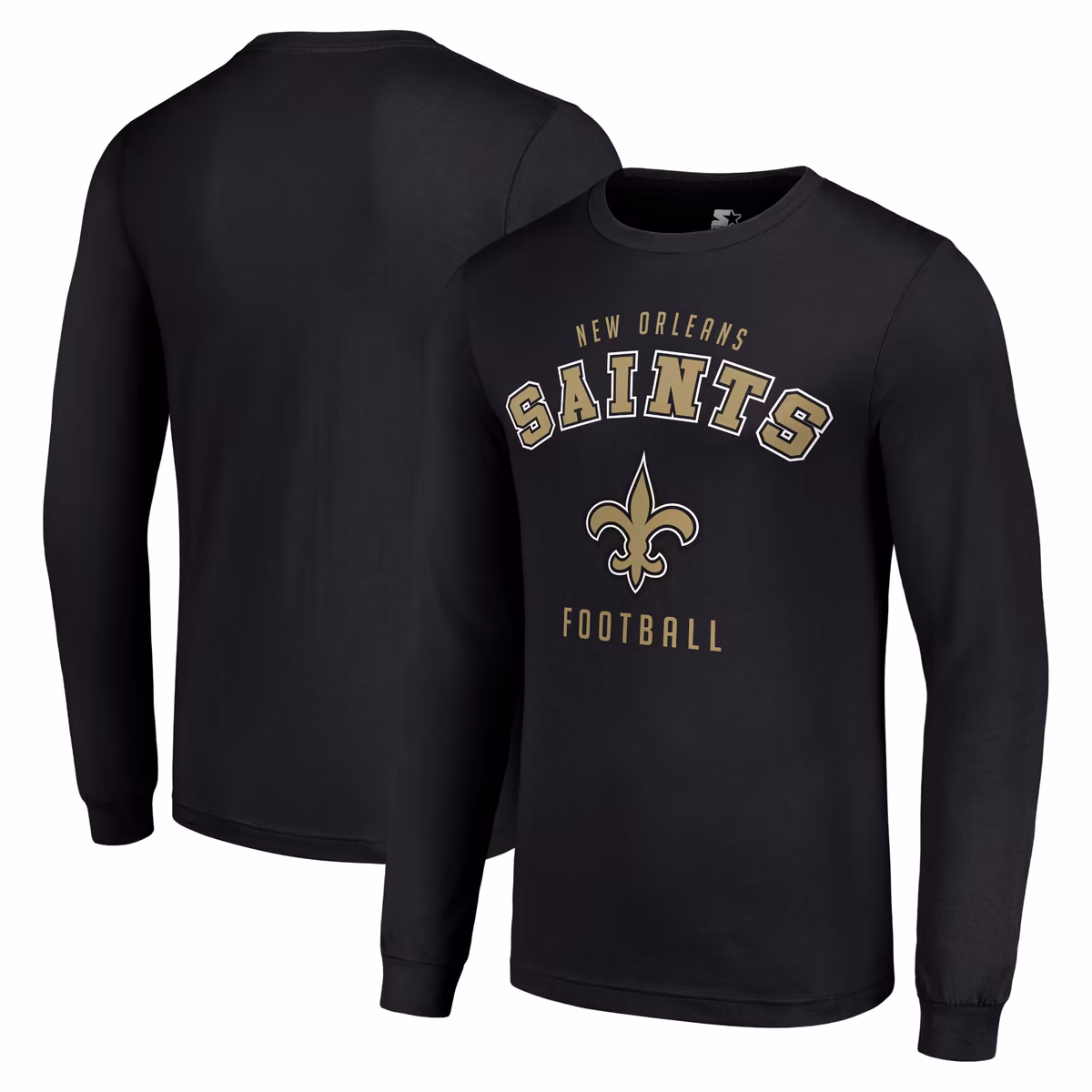 Men's Starter Black New Orleans Saints Long Sleeve T-Shirt