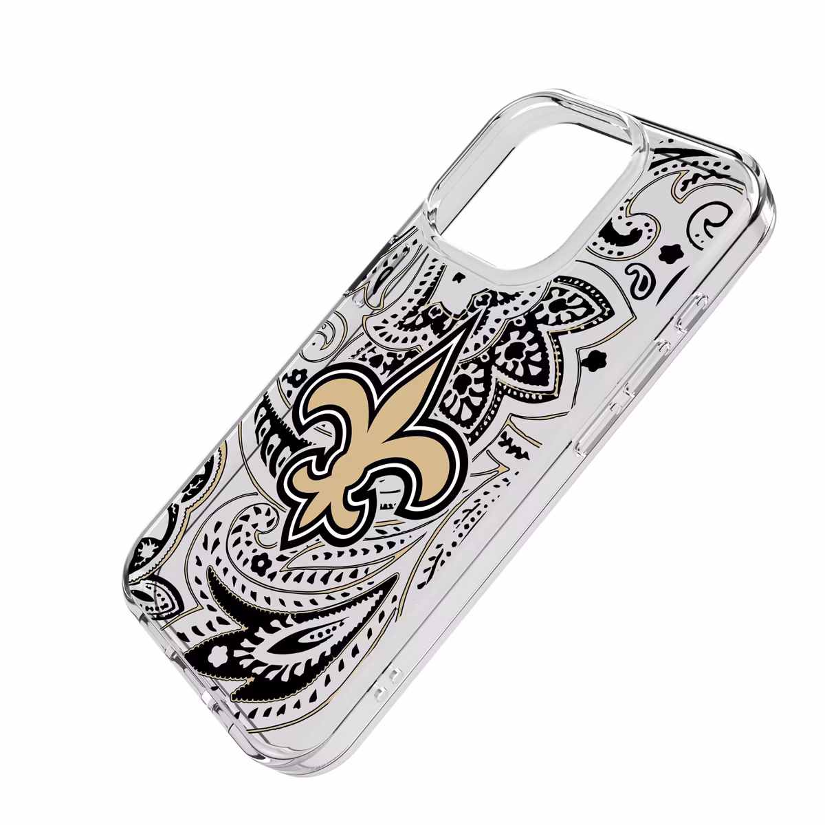 New Orleans Saints iPhone Clear Paisley Design Case 3 New Orleans Saints iPhone Clear Paisley Design Case