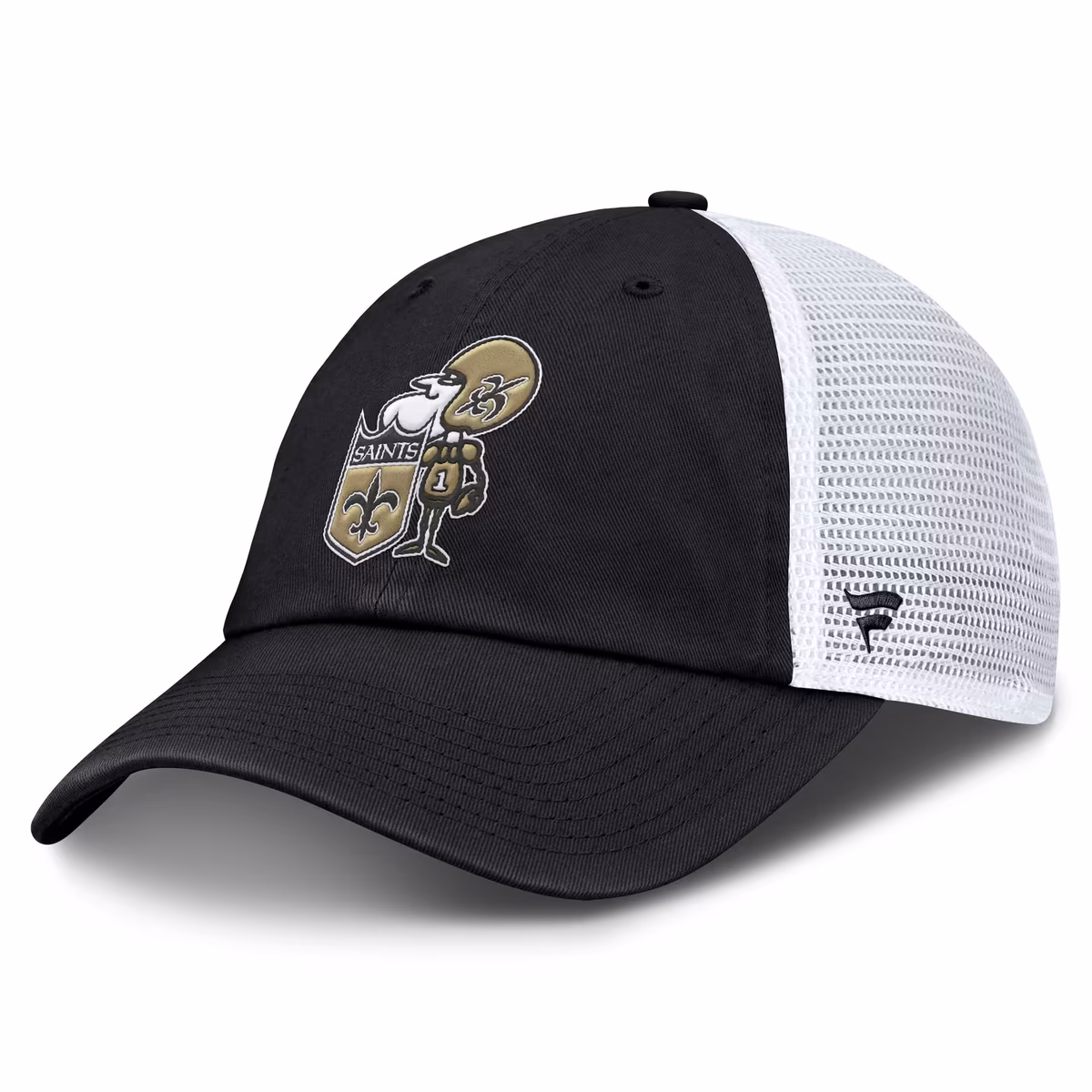 Men's Fanatics Black New Orleans Saints Basic Vintage Trucker Adjustable Hat 2 Men's Fanatics Black New Orleans Saints Basic Vintage Trucker Adjustable Hat