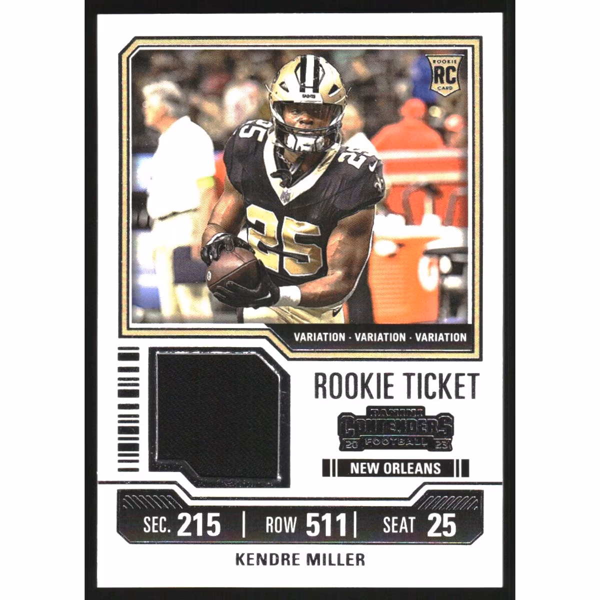 2023 Panini Contenders Rookie Ticket Swatches Variations #22 Kendre Miller