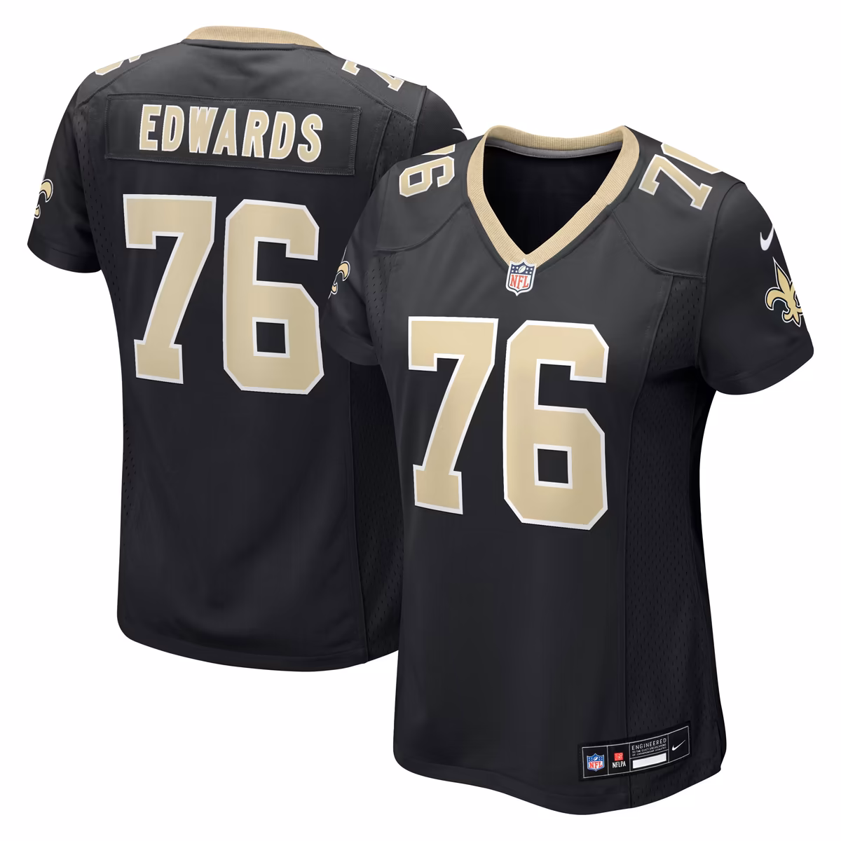 Women's Nike David Edwards Black New Orleans Saints Team Game Jersey 4 Women's Nike David Edwards Black New Orleans Saints Team Game Jersey
