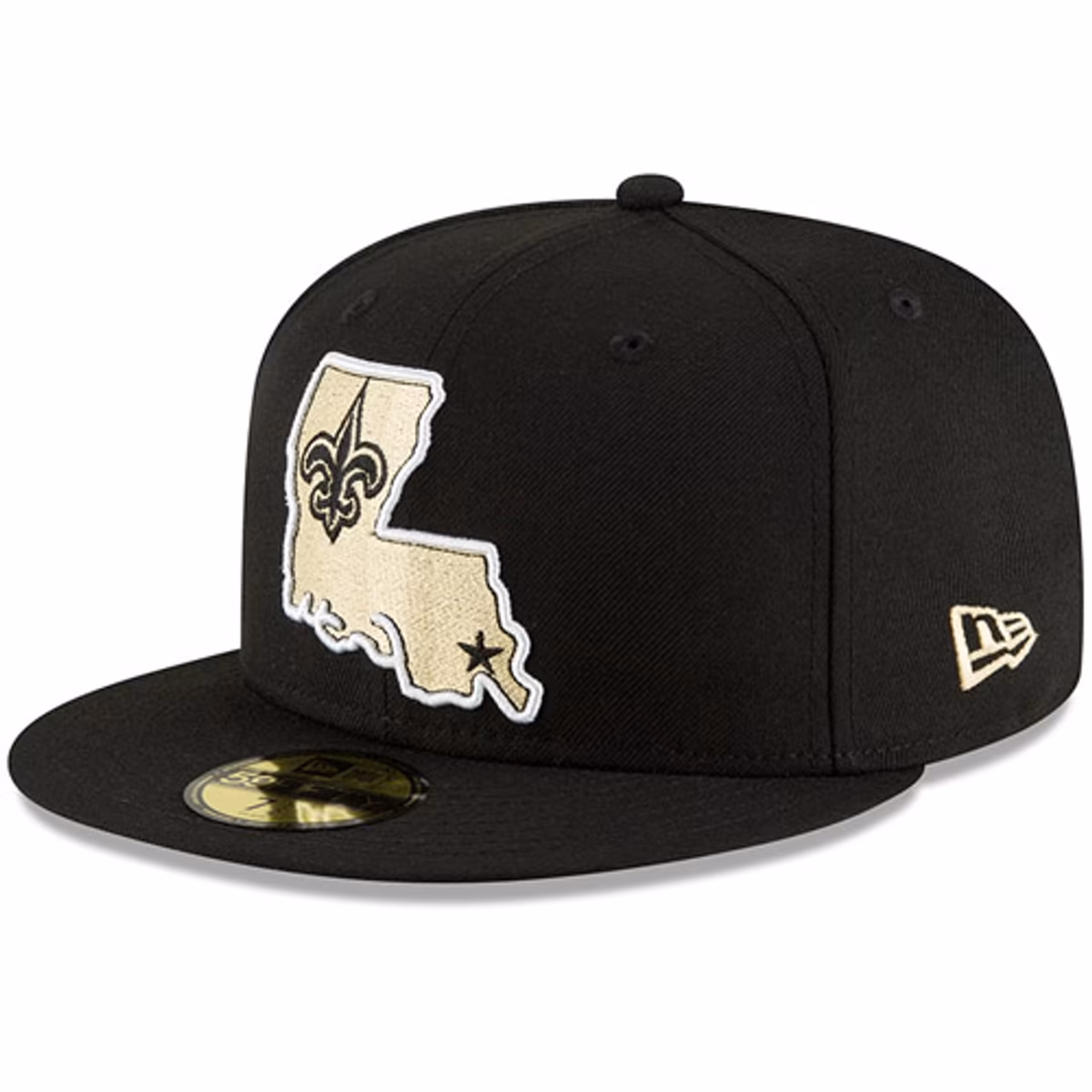 Men's New Era Black New Orleans Saints Omaha 59FIFTY Fitted Hat 15 Men's New Era Black New Orleans Saints Omaha 59FIFTY Fitted Hat