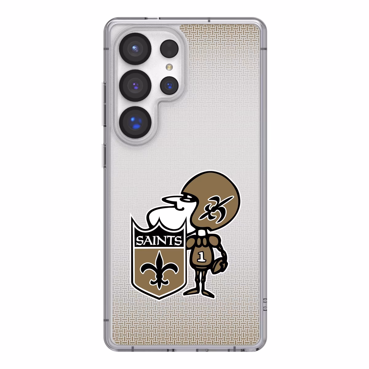 New Orleans Saints Linen Logo Galaxy Clear Case 2 New Orleans Saints Linen Logo Galaxy Clear Case