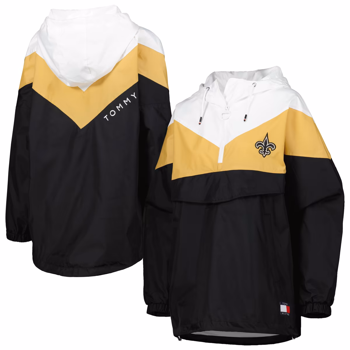 Women's Tommy Hilfiger White/Gold New Orleans Saints Staci Half-Zip Hoodie Windbreaker Jacket 7 Women's Tommy Hilfiger White/Gold New Orleans Saints Staci Half-Zip Hoodie Windbreaker Jacket