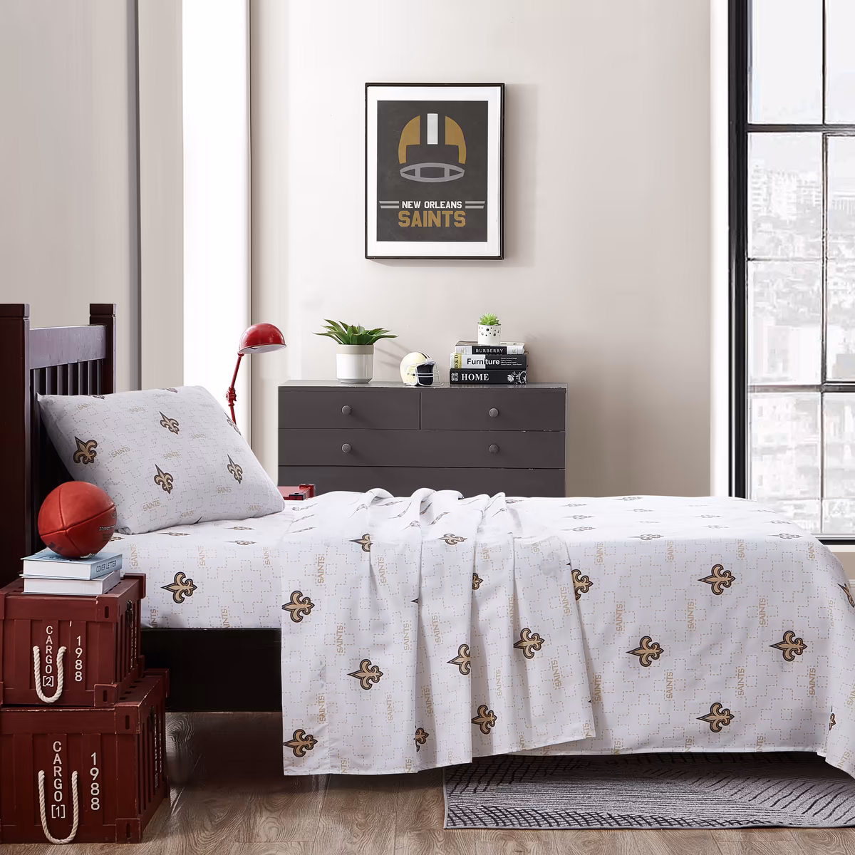 New Orleans Saints Twin Bedding Sheet Set