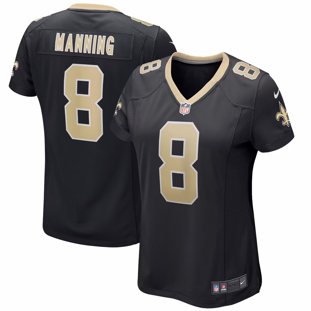 Women's Nike Archie Manning Black New Orleans Saints Game Retired Player Jersey 8 Women's Nike Archie Manning Black New Orleans Saints Game Retired Player Jersey