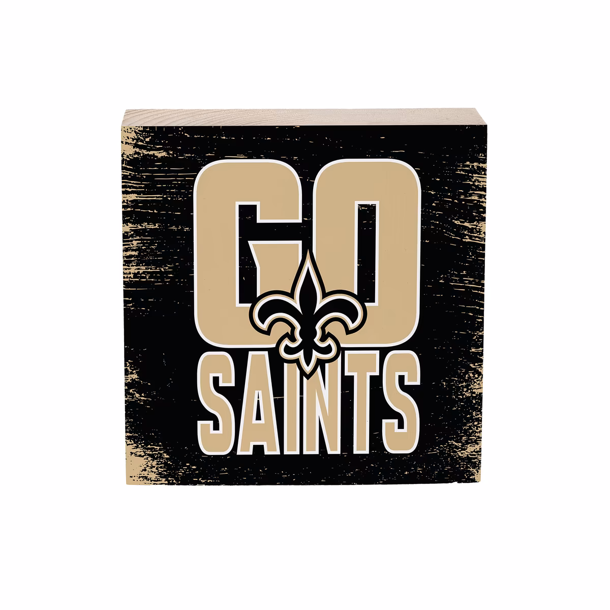 New Orleans Saints 6" Square Fan Chant Wood Block Shelf Sign 2 New Orleans Saints 6" Square Fan Chant Wood Block Shelf Sign