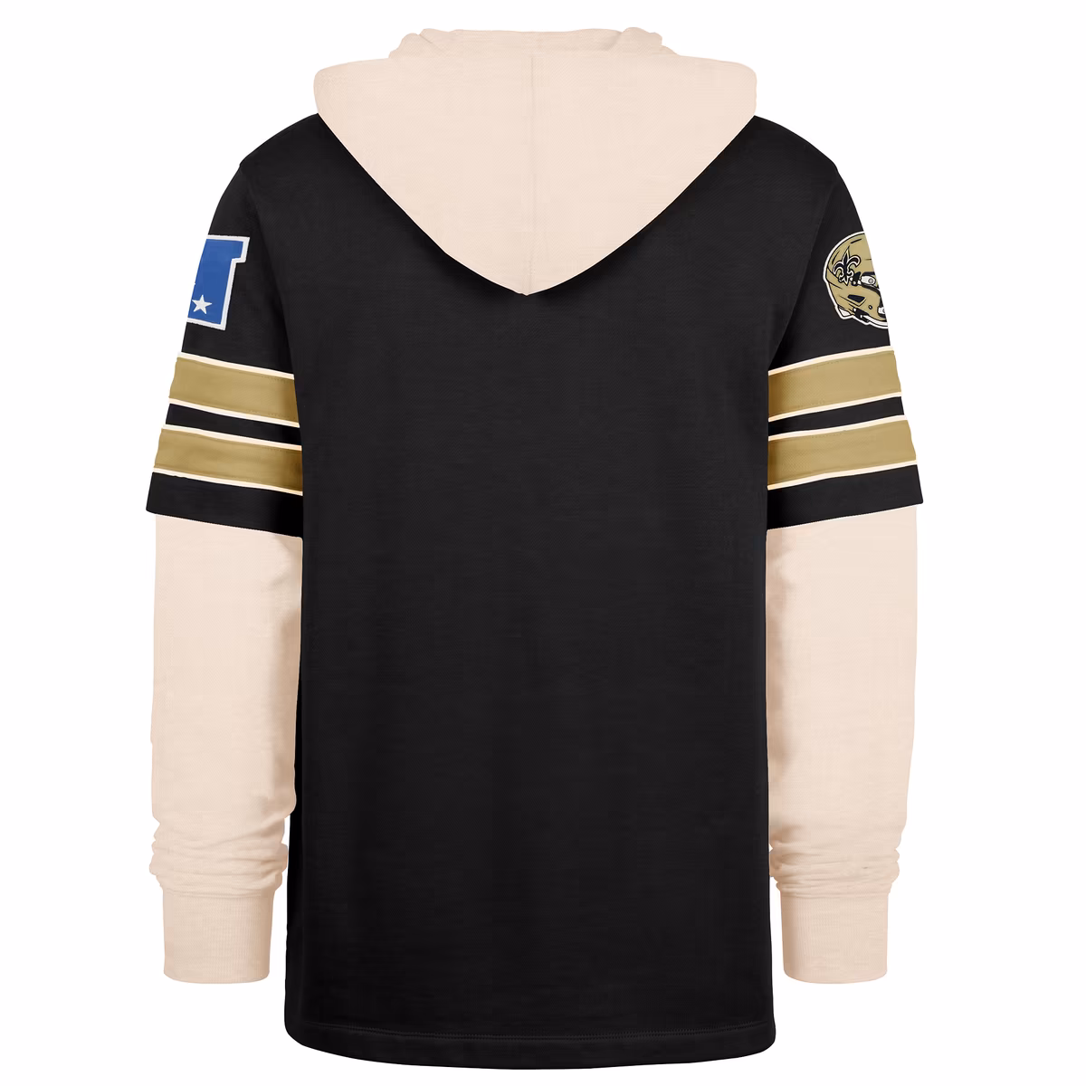 Men's '47 Black New Orleans Saints Split Zone Cornerback Duo Hoodie 4 Men's '47 Black New Orleans Saints Split Zone Cornerback Duo Hoodie