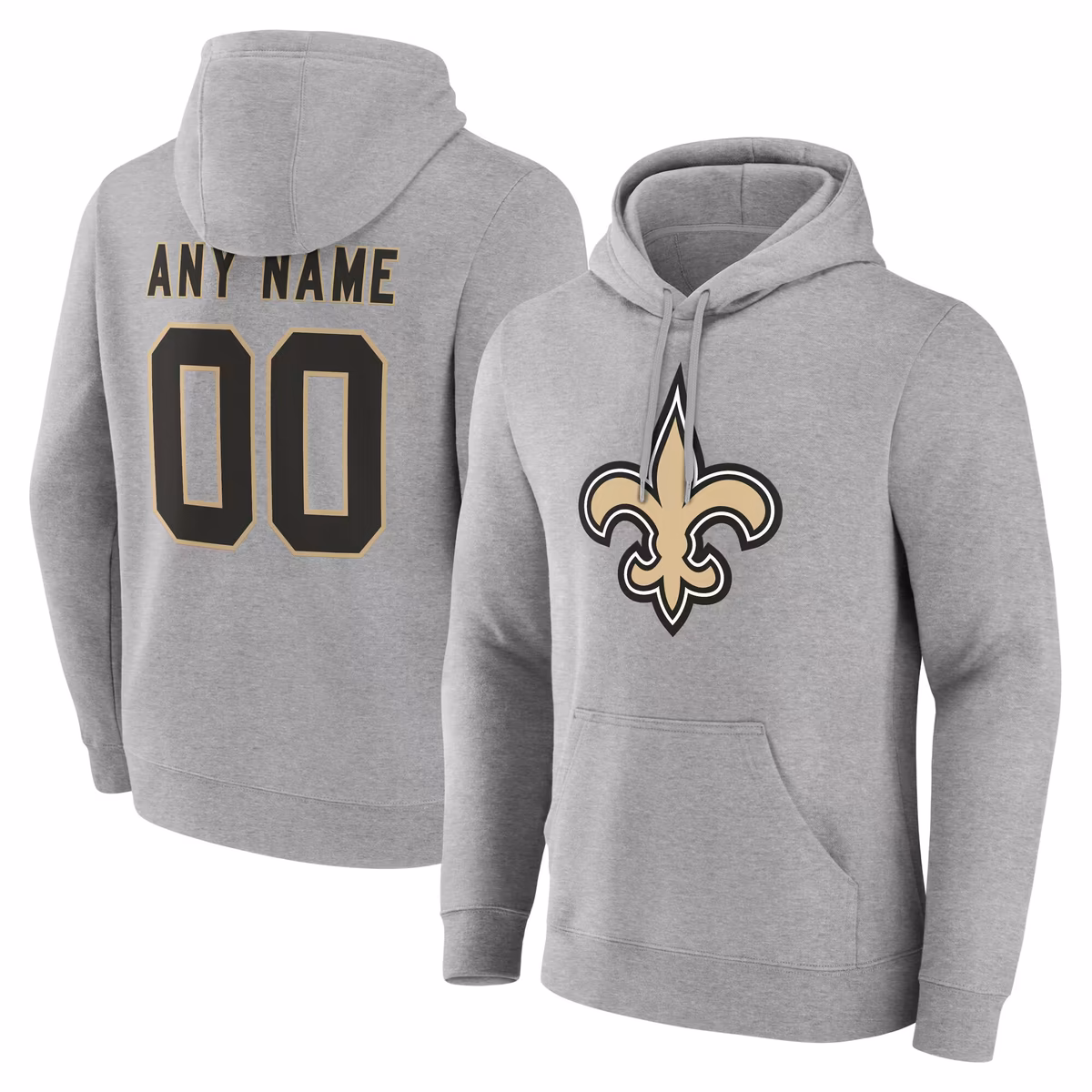 Men's Gray New Orleans Saints Team Authentic Personalized Name & Number Hoodie 1 Men's Gray New Orleans Saints Team Authentic Personalized Name & Number Hoodie