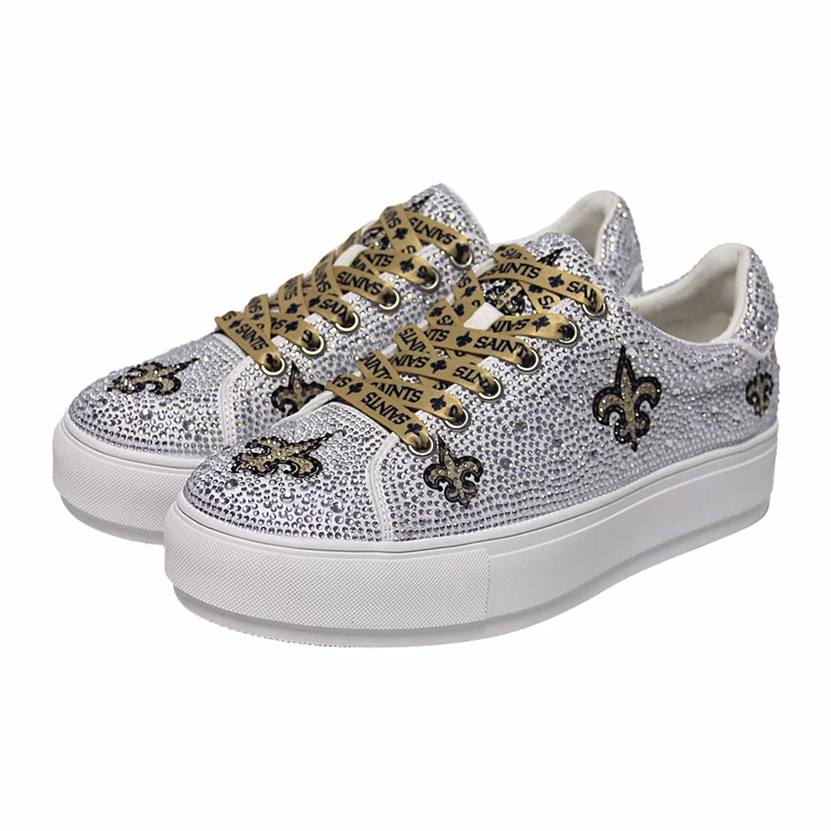 Women's FABGATING by Cuce White New Orleans Saints Crystal Team Logo Sneakers 1 Women's FABGATING by Cuce White New Orleans Saints Crystal Team Logo Sneakers