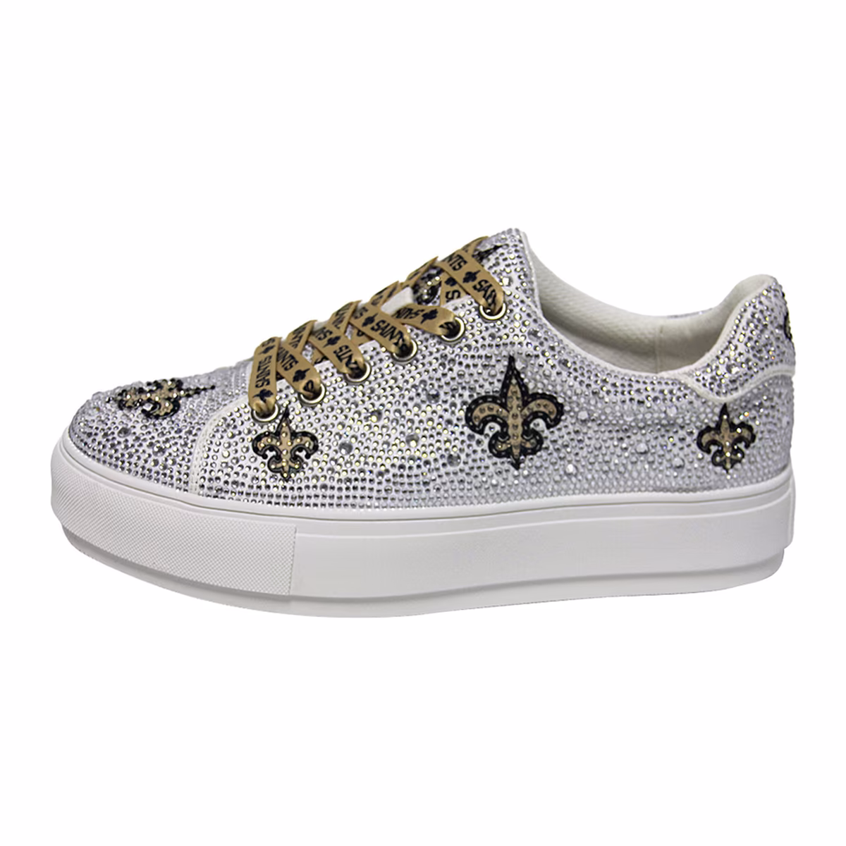Women's FABGATING by Cuce White New Orleans Saints Crystal Team Logo Sneakers 4 Women's FABGATING by Cuce White New Orleans Saints Crystal Team Logo Sneakers