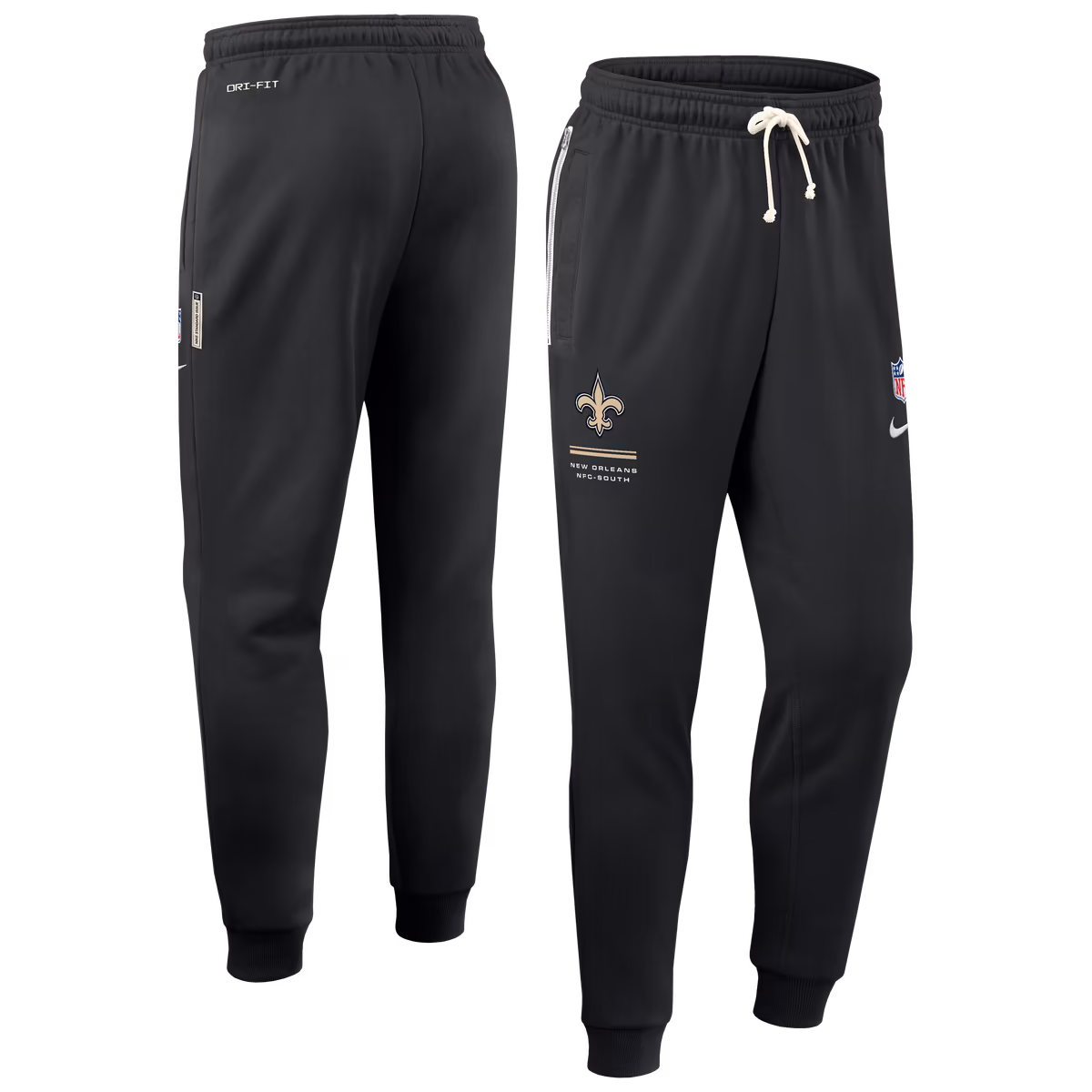 Men's Nike Black New Orleans Saints Sideline Standard Issue Touchback Kick Dri-FIT Taper Pants