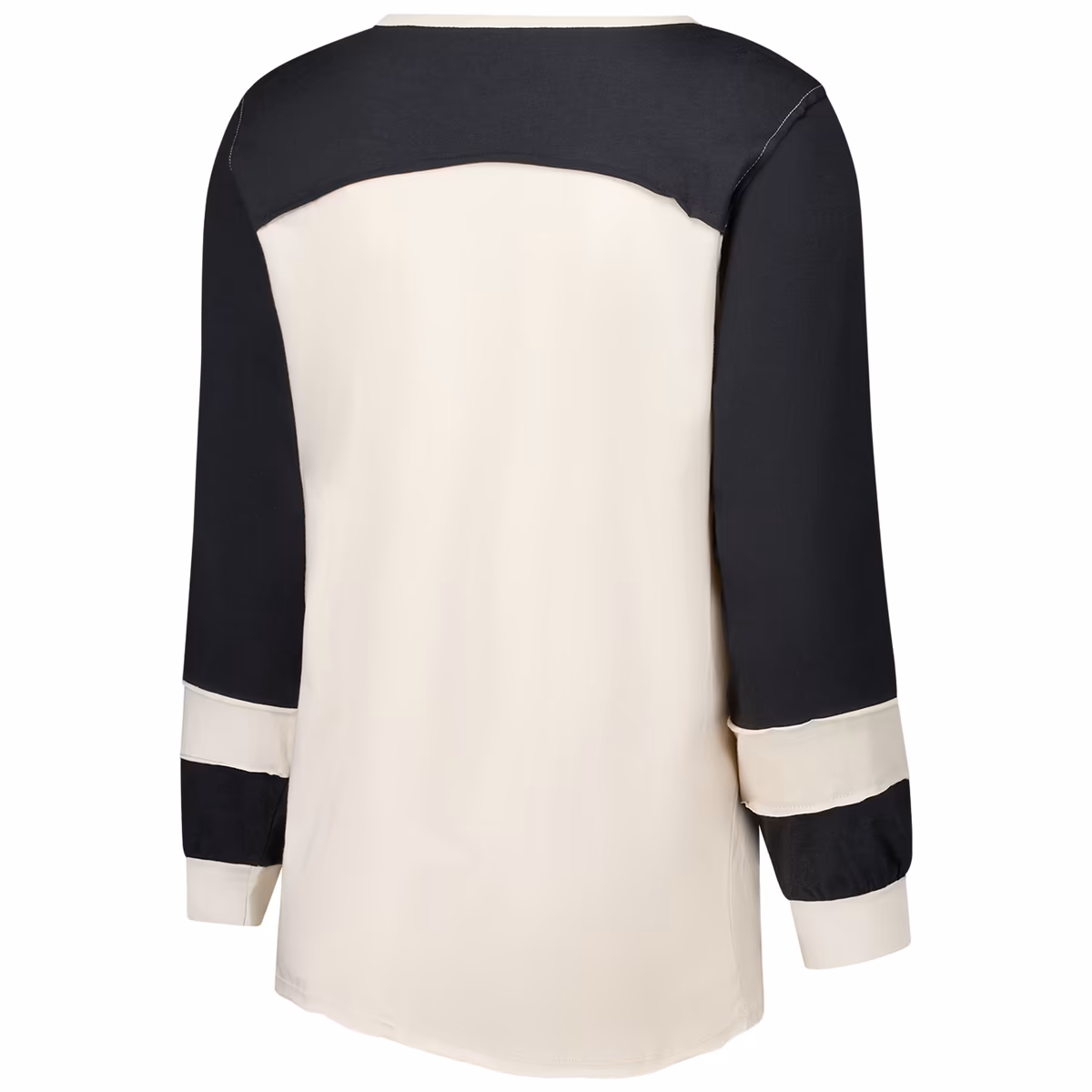 Women's '47 Cream/Black New Orleans Saints Plus Size Double Header Curve Toni Long Sleeve T-Shirt 4 Women's '47 Cream/Black New Orleans Saints Plus Size Double Header Curve Toni Long Sleeve T-Shirt