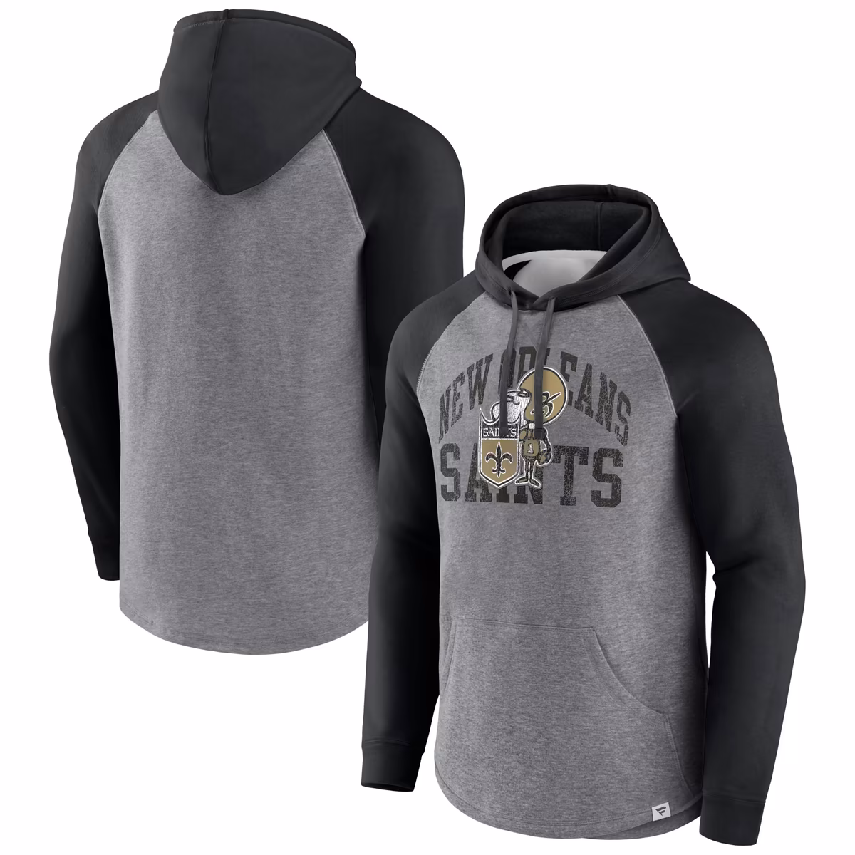 Men's Fanatics Heather Gray New Orleans Saints Favorite Arch Raglan Pullover Hoodie 2 Men's Fanatics Heather Gray New Orleans Saints Favorite Arch Raglan Pullover Hoodie