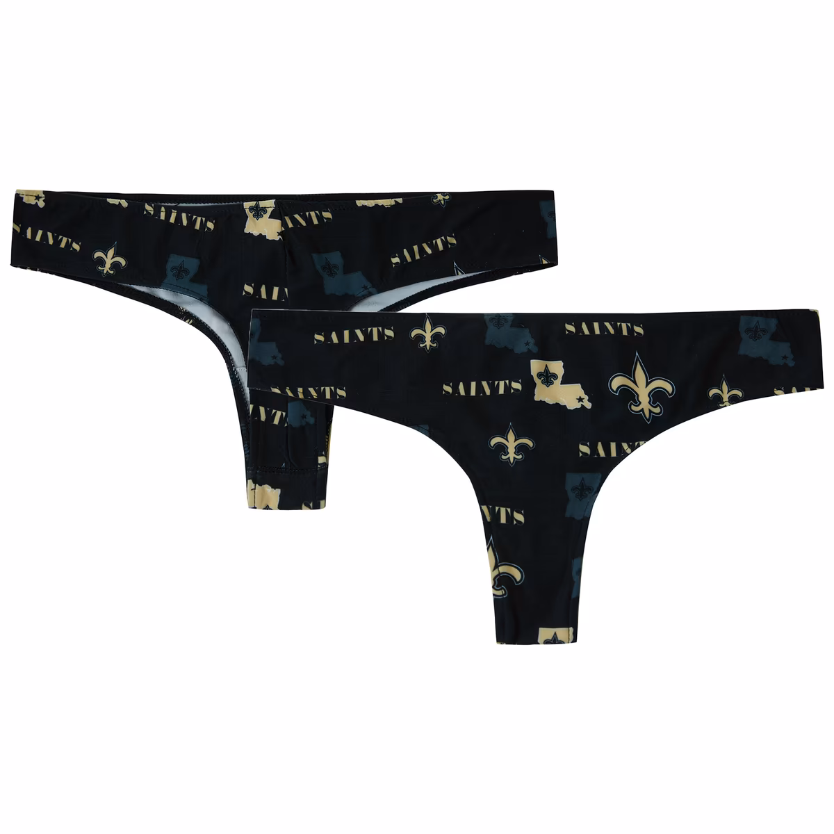 Women's Concepts Sport Black New Orleans Saints Mosaic All Over Print Thong 1 Women's Concepts Sport Black New Orleans Saints Mosaic All Over Print Thong