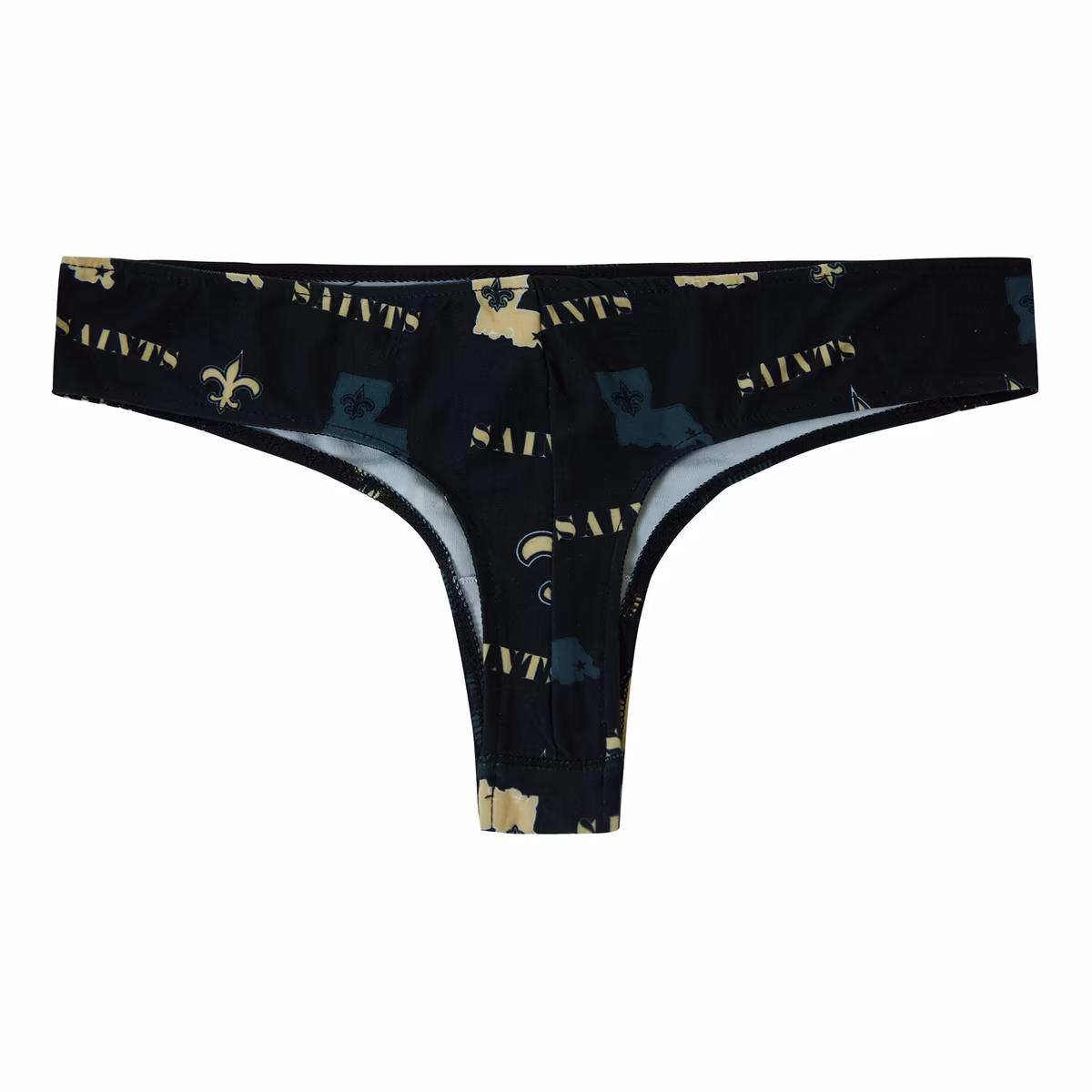 Women's Concepts Sport Black New Orleans Saints Mosaic All Over Print Thong 4 Women's Concepts Sport Black New Orleans Saints Mosaic All Over Print Thong