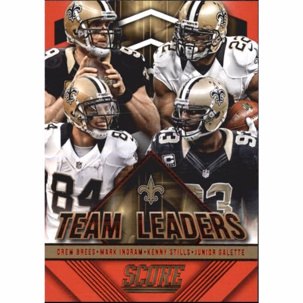 2015 Score Team Leaders Red #22 Drew Brees/Junior Galette/Kenny Stills/Mark Ingram 3 2015 Score Team Leaders Red #22 Drew Brees/Junior Galette/Kenny Stills/Mark Ingram