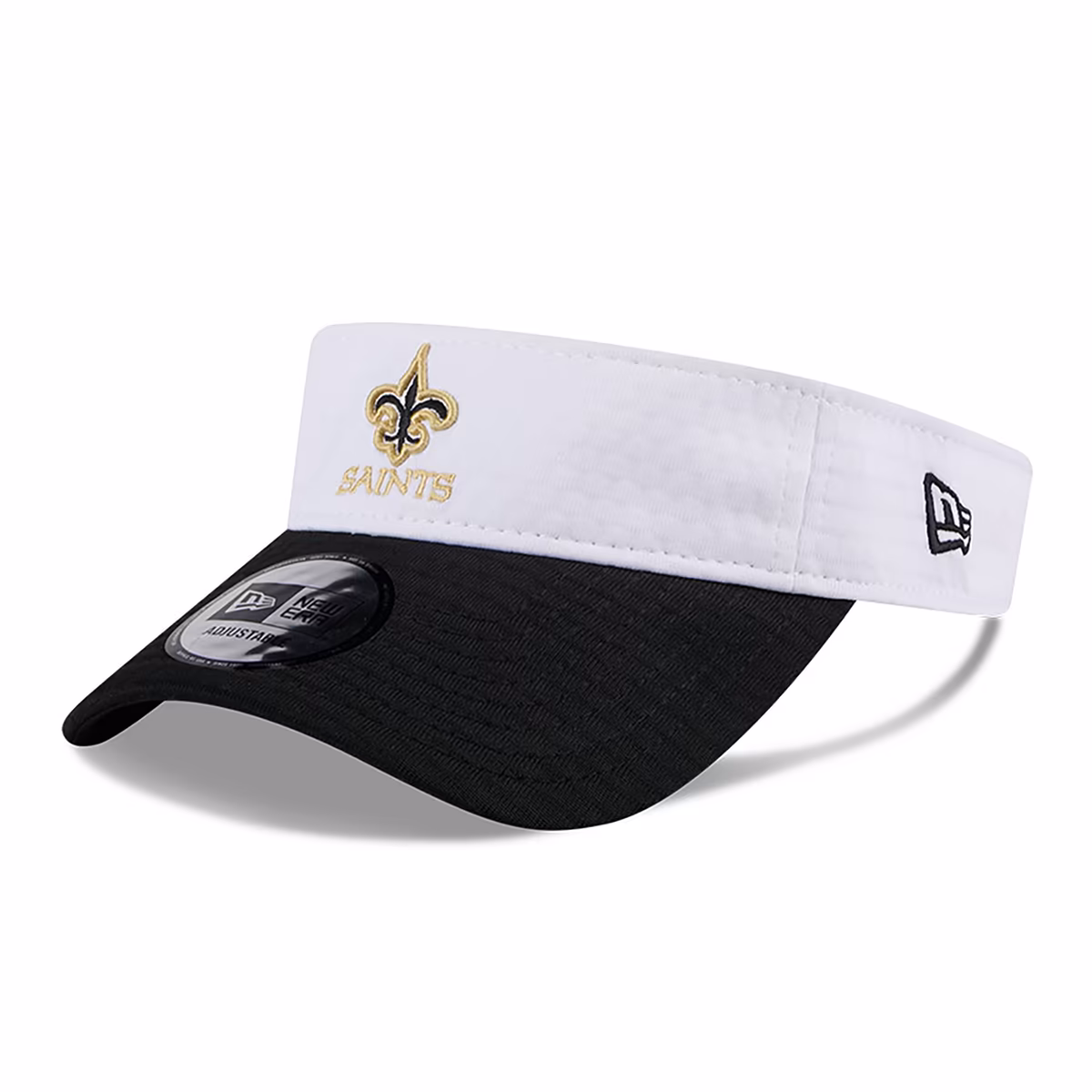 Men's New Era White/Black New Orleans Saints 2024 NFL Training Camp Adjustable Visor