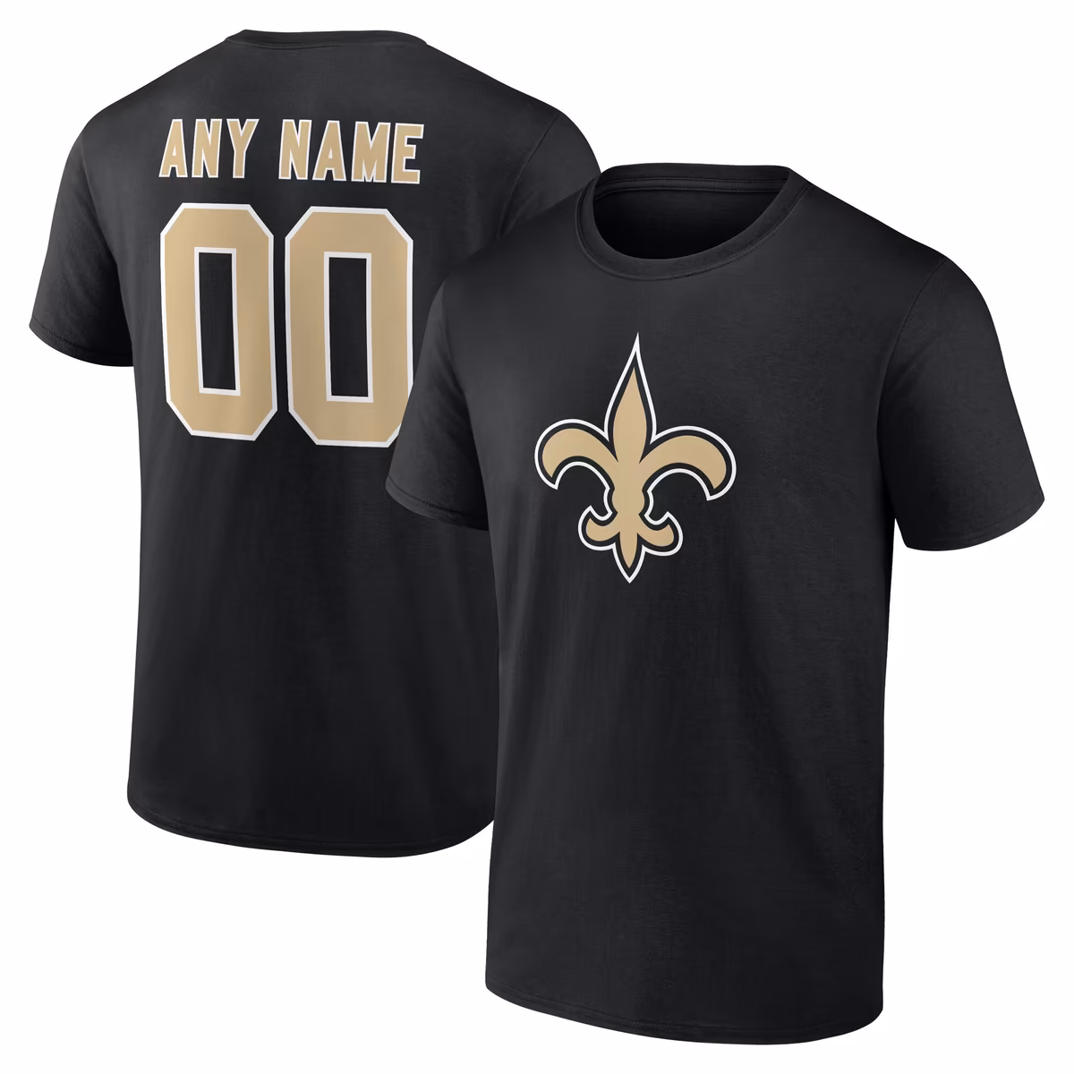 Men's Black New Orleans Saints Big & Tall Team Authentic Custom T-Shirt