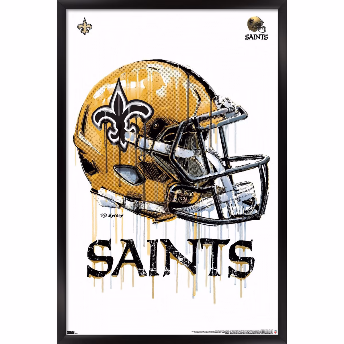 New Orleans Saints 24.25'' x 35.75'' Framed Helmet Poster 2 New Orleans Saints 24.25'' x 35.75'' Framed Helmet Poster