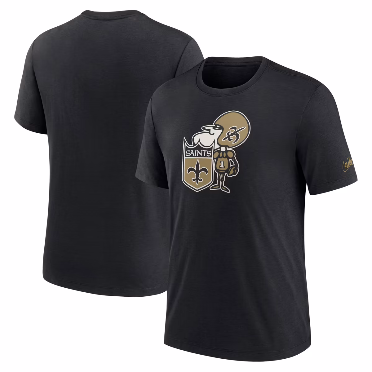 Men's Nike Black New Orleans Saints Rewind Logo Tri-Blend T-Shirt 19 Men's Nike Black New Orleans Saints Rewind Logo Tri-Blend T-Shirt